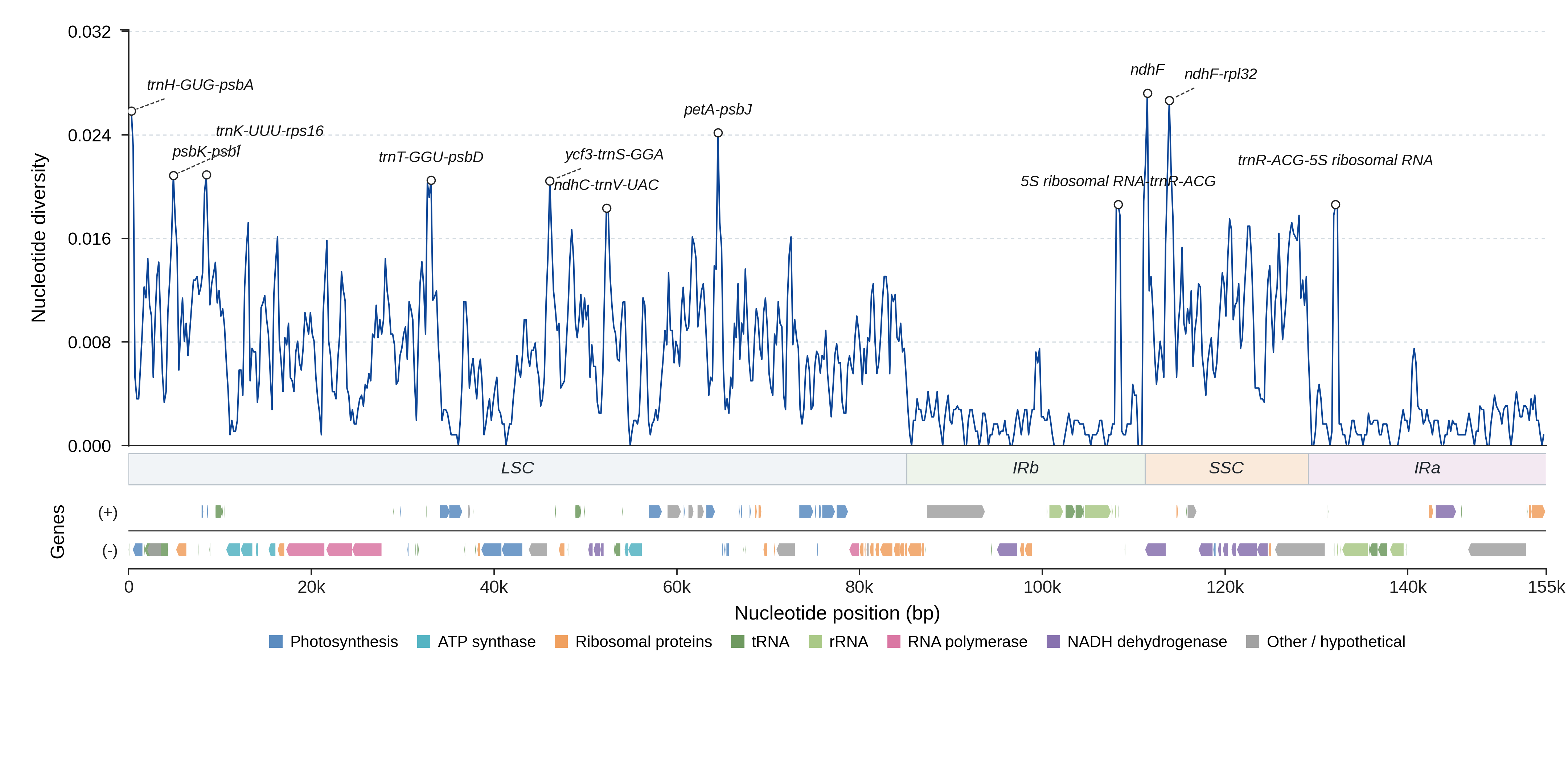 Sliding-window nucleotide diversity