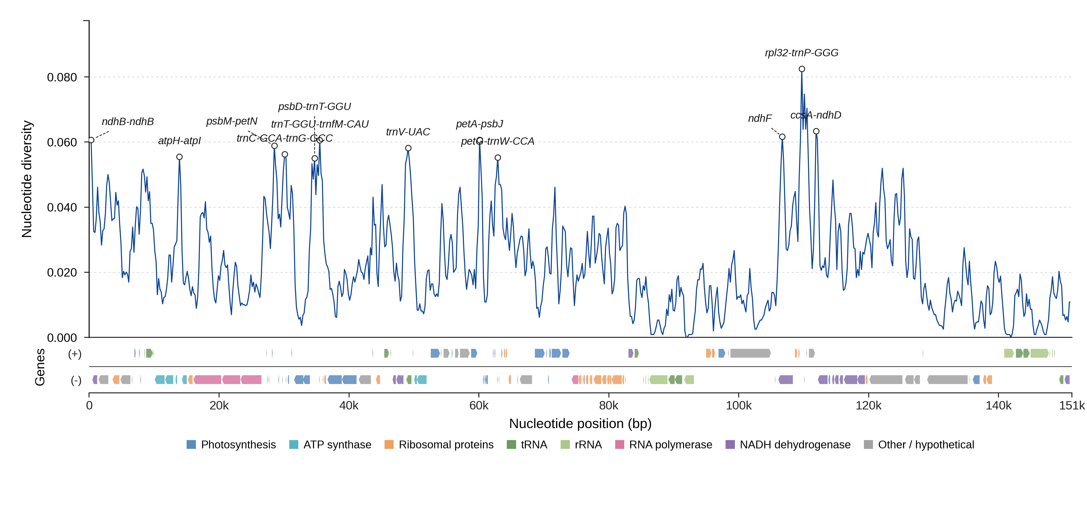 Sliding-window nucleotide diversity