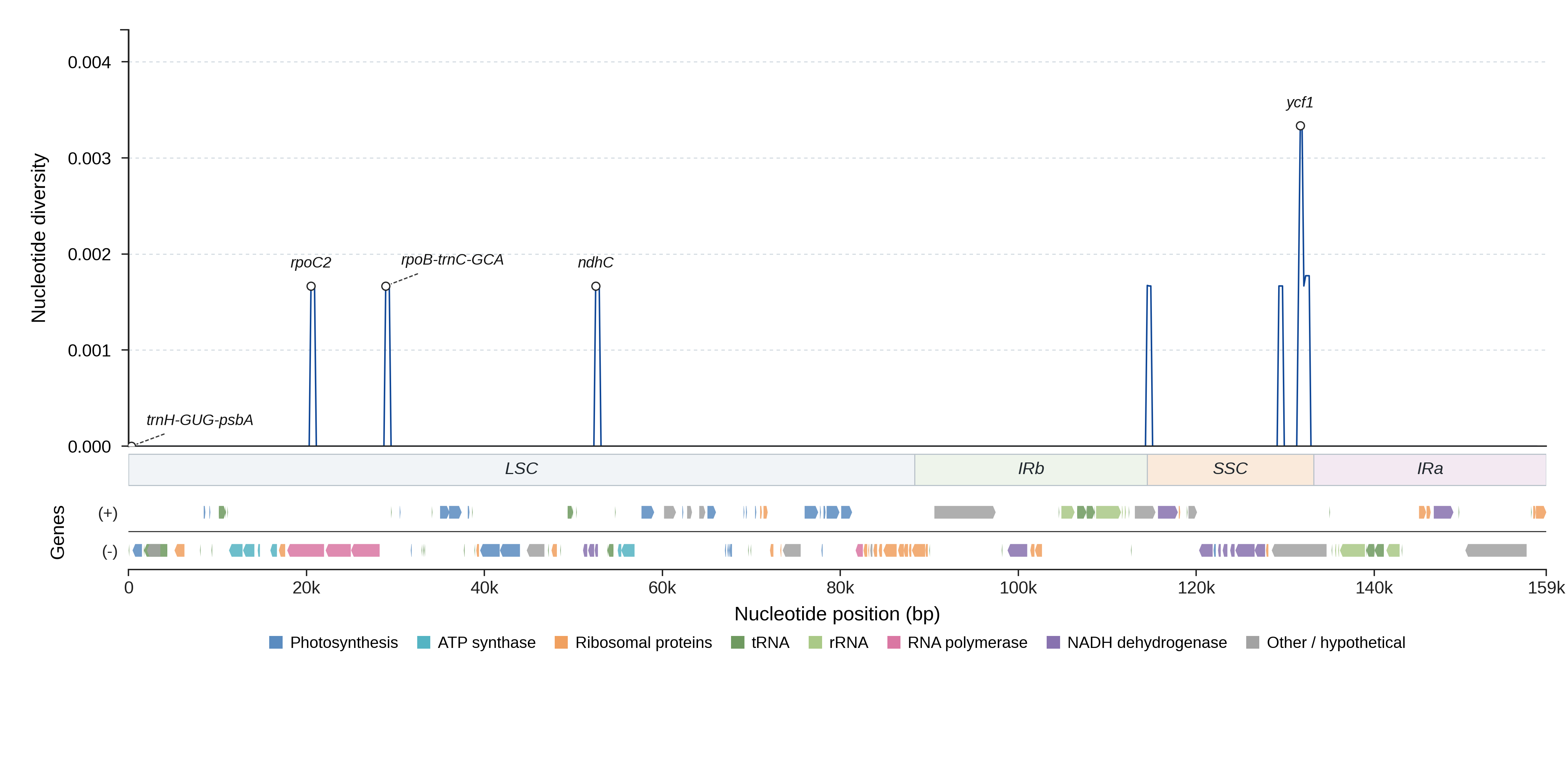Sliding-window nucleotide diversity
