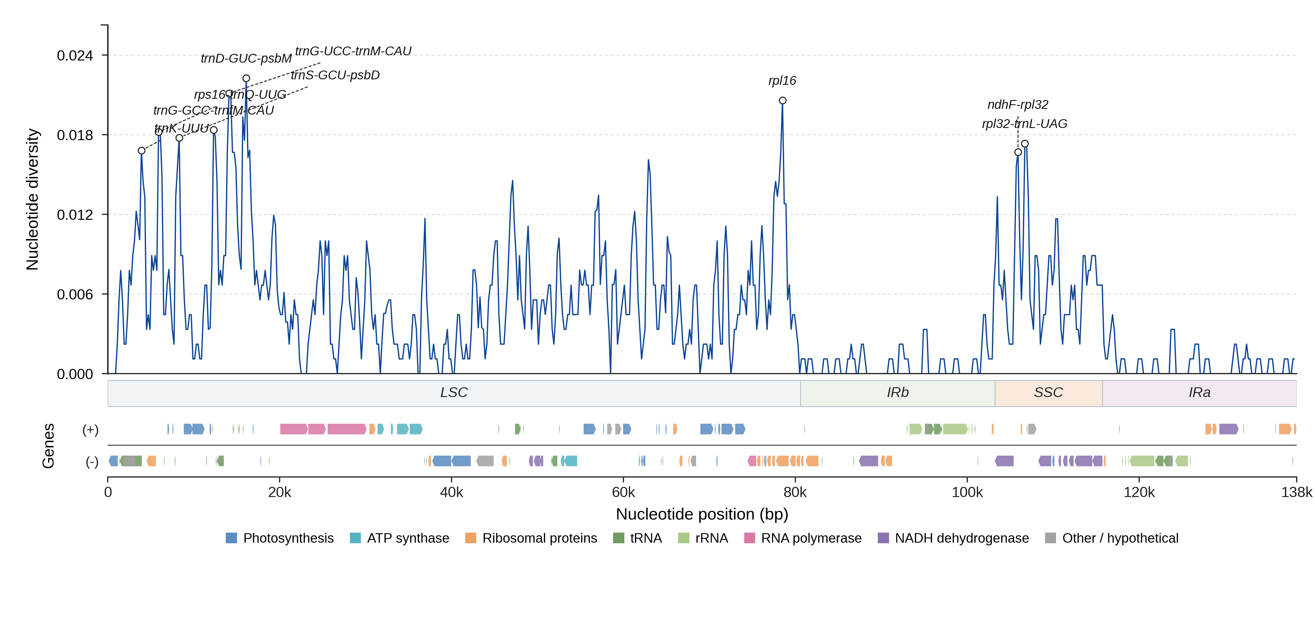 Sliding-window nucleotide diversity