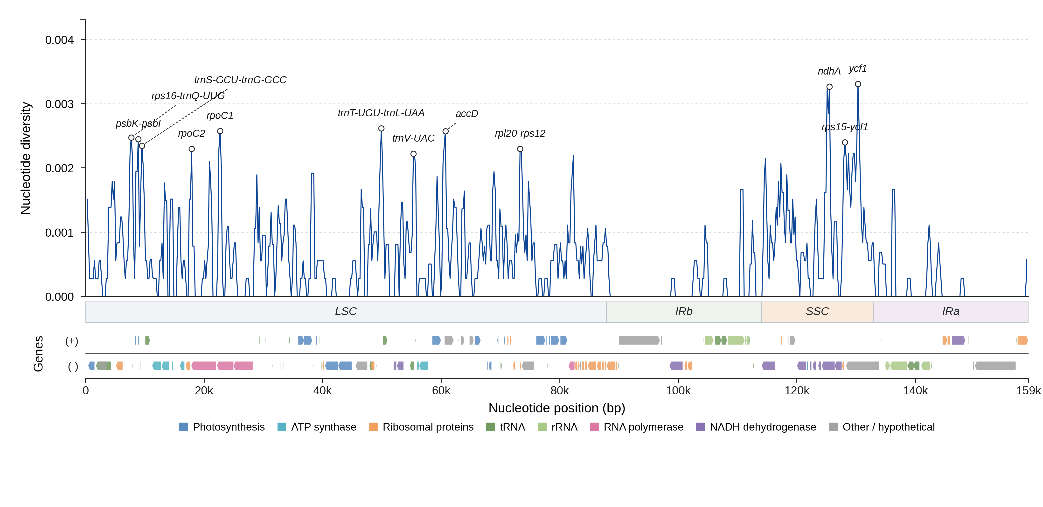 Sliding-window nucleotide diversity