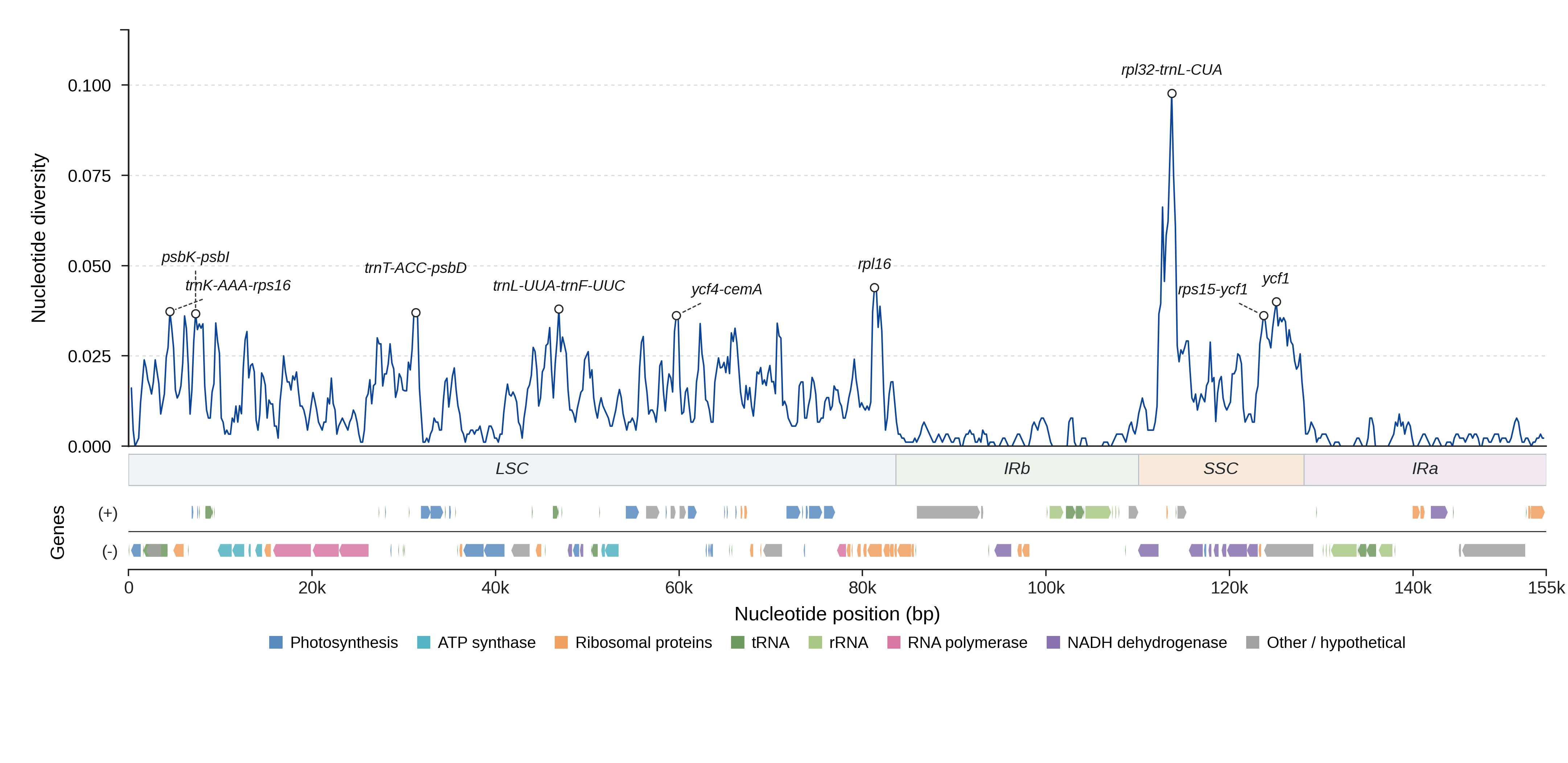 Sliding-window nucleotide diversity