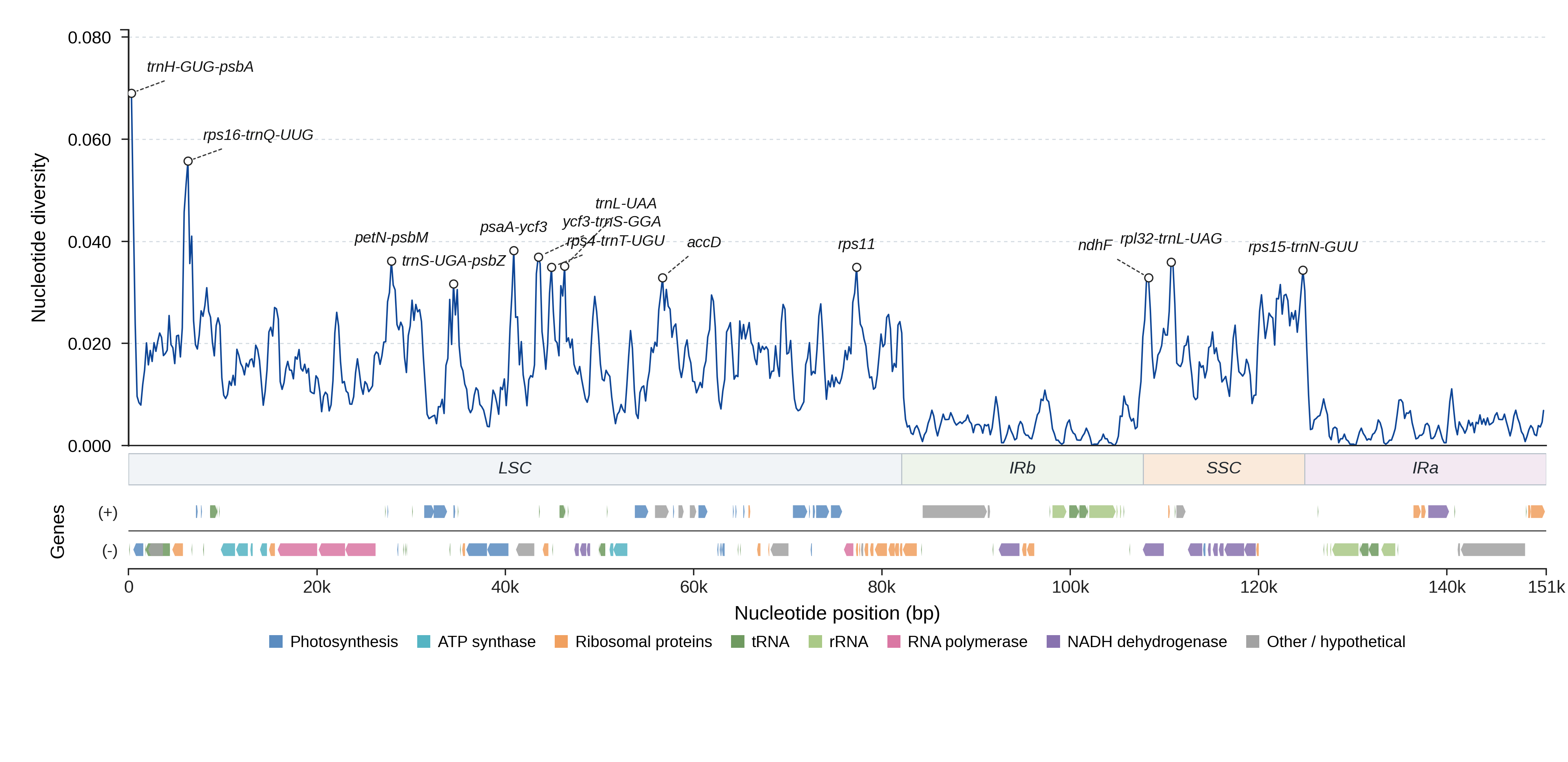 Sliding-window nucleotide diversity