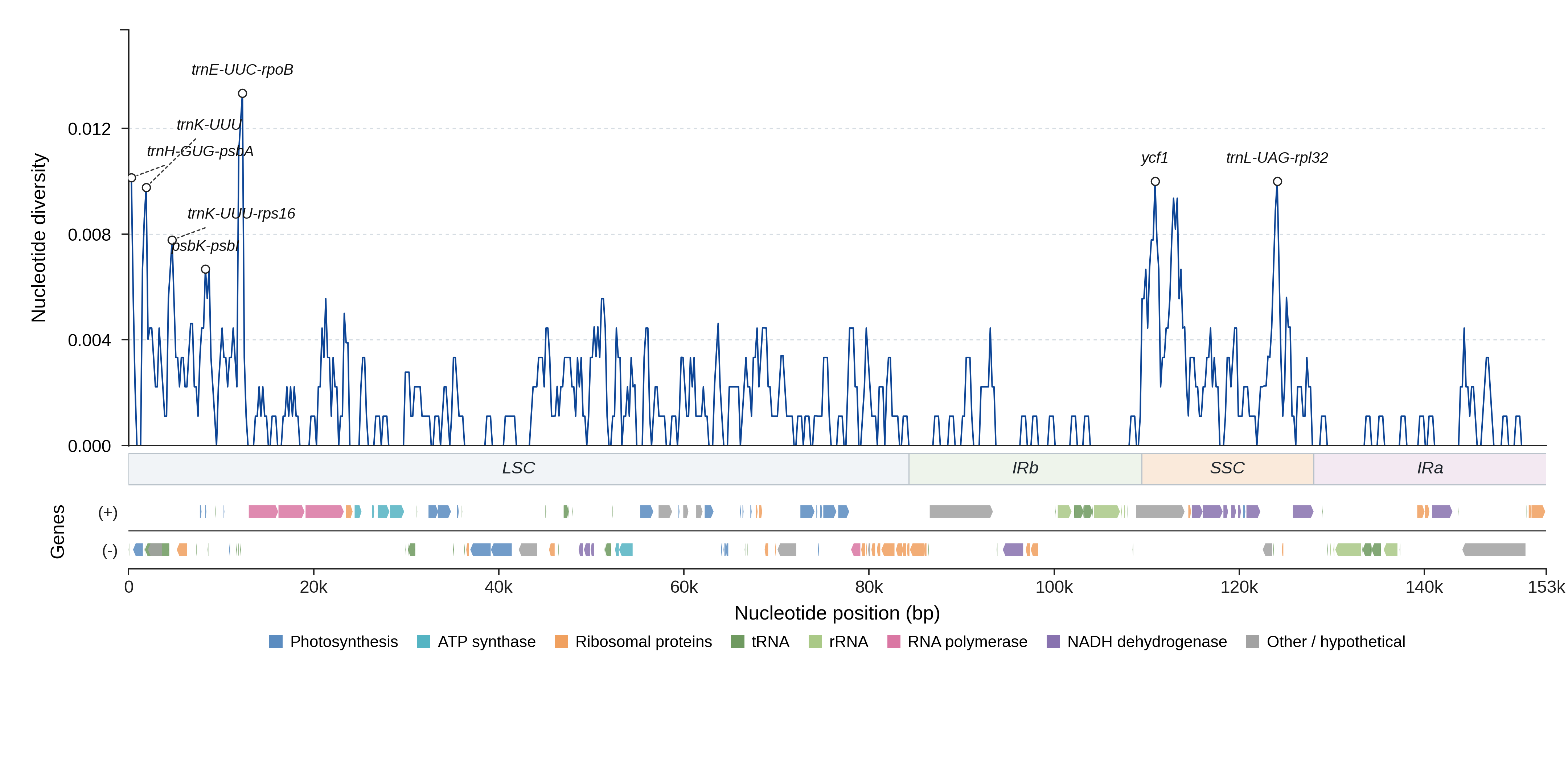 Sliding-window nucleotide diversity