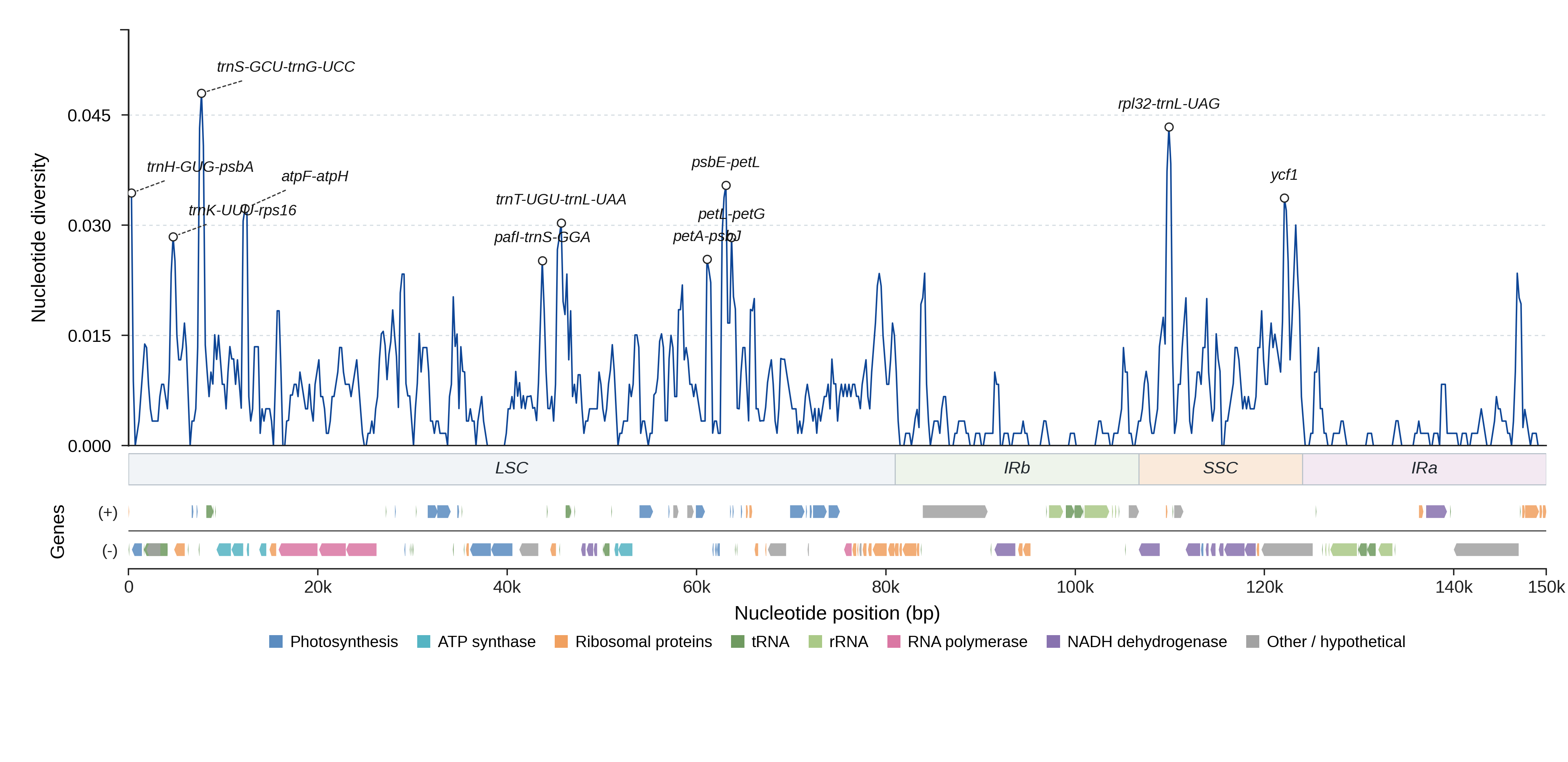 Sliding-window nucleotide diversity