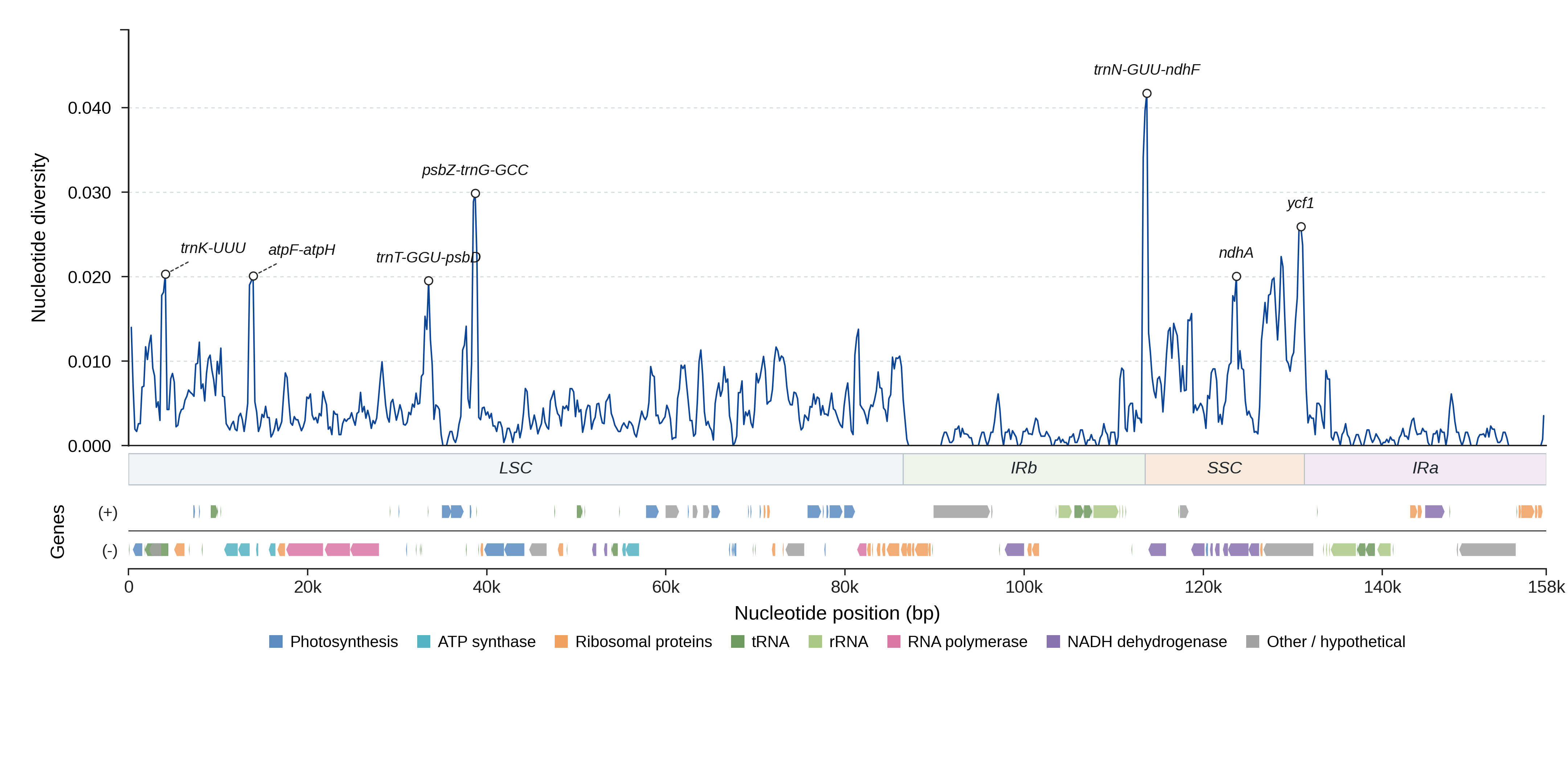 Sliding-window nucleotide diversity