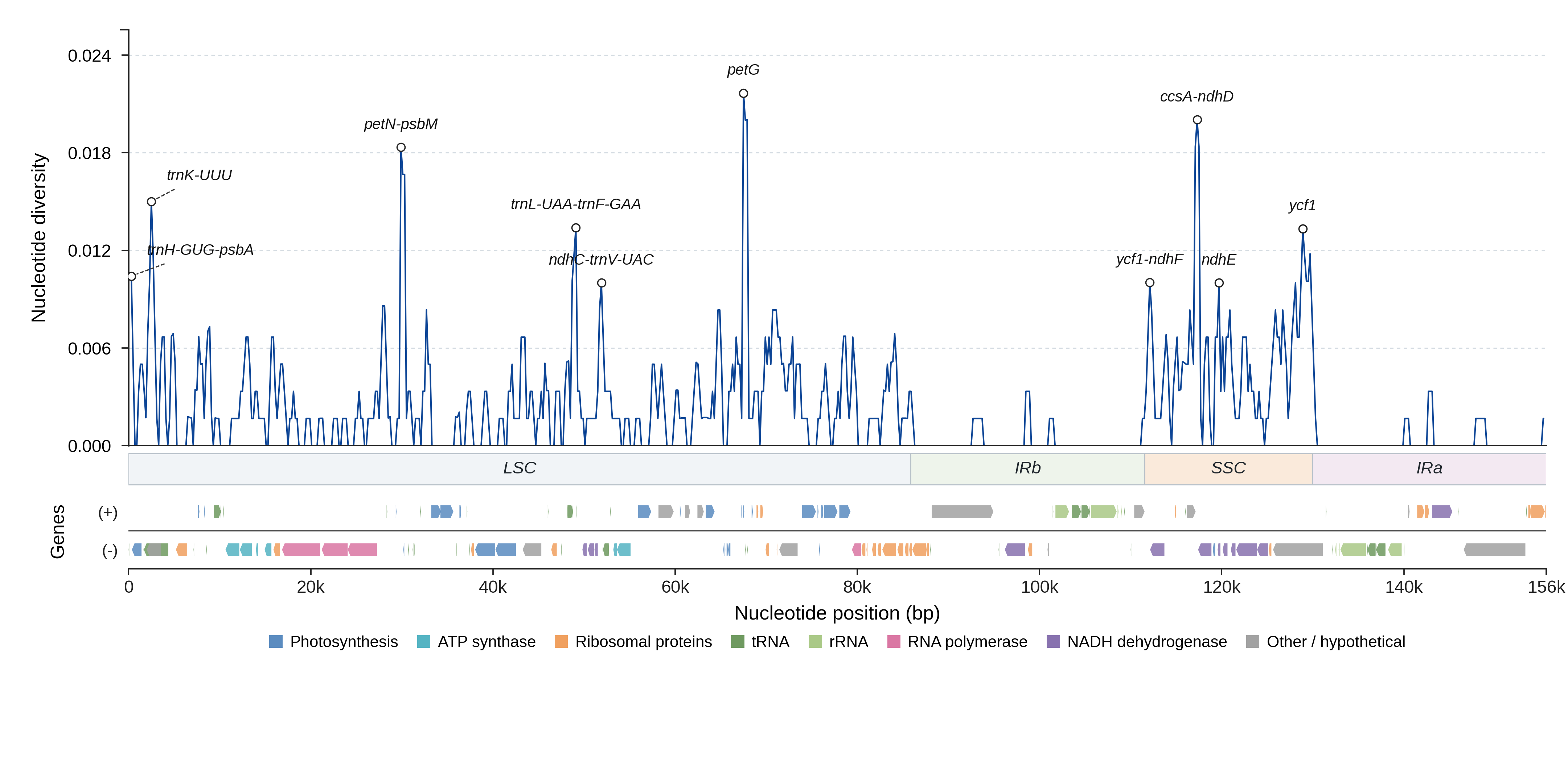 Sliding-window nucleotide diversity