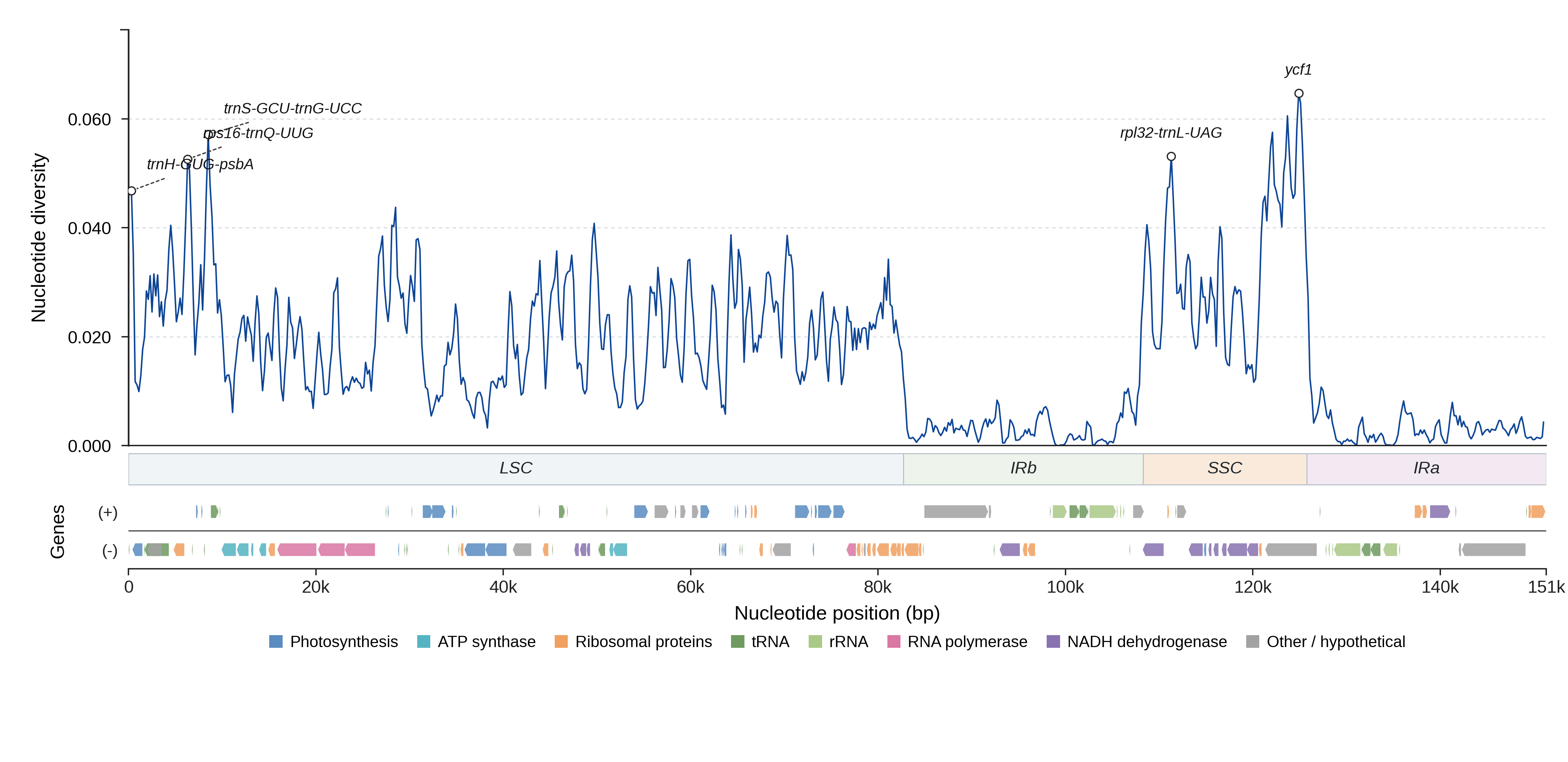 Sliding-window nucleotide diversity
