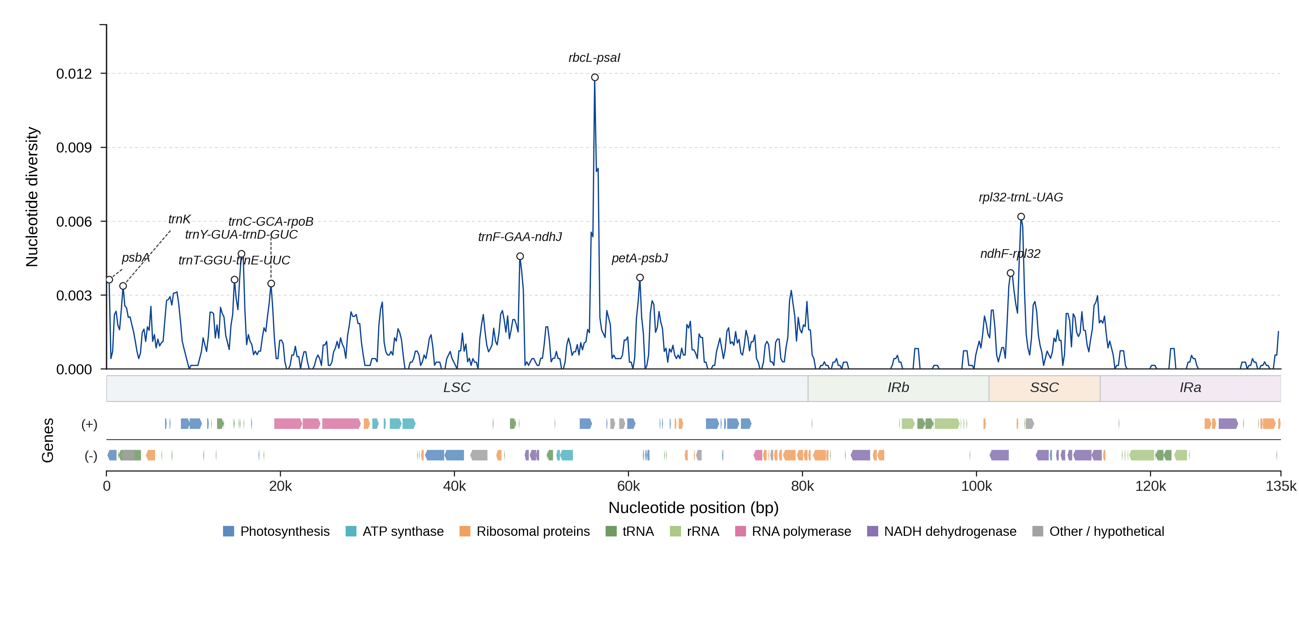 Sliding-window nucleotide diversity