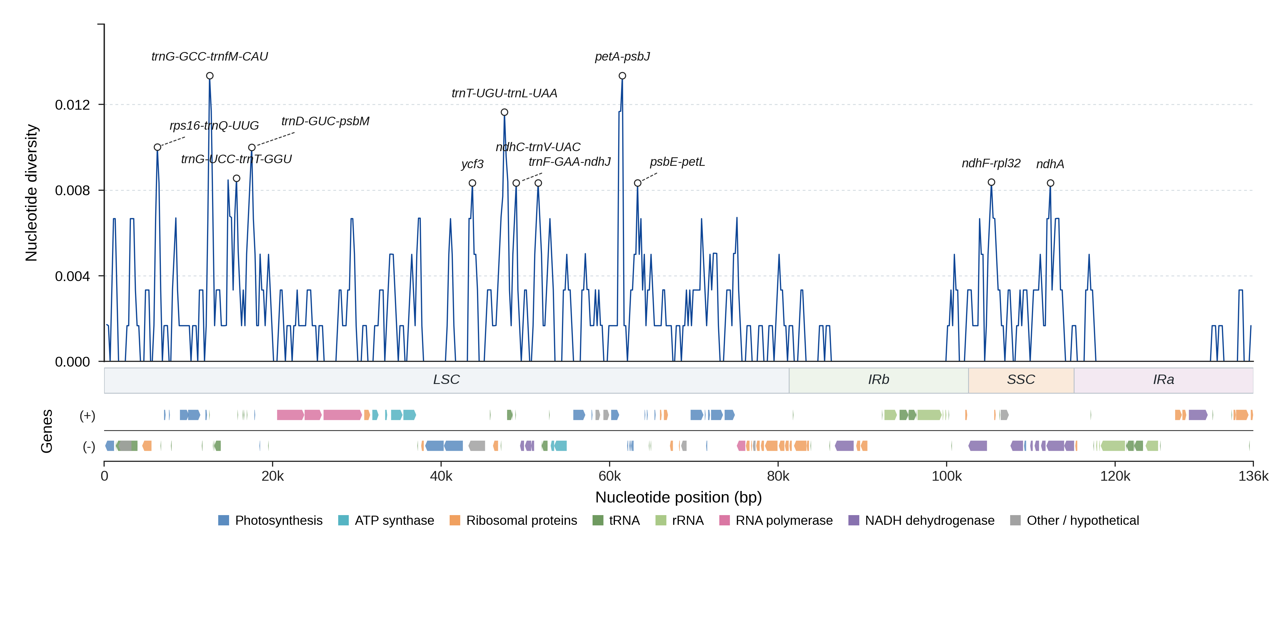 Sliding-window nucleotide diversity