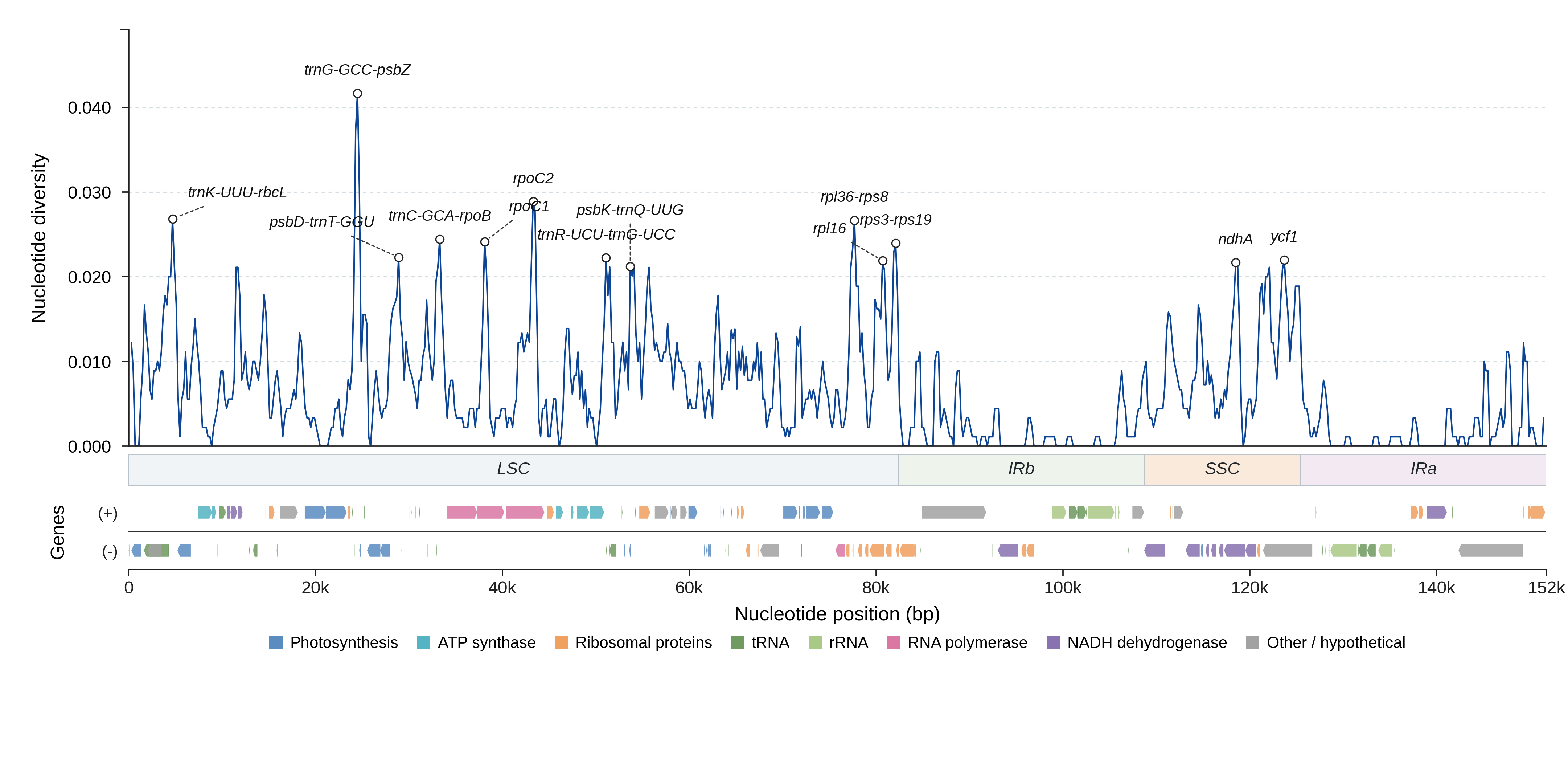 Sliding-window nucleotide diversity