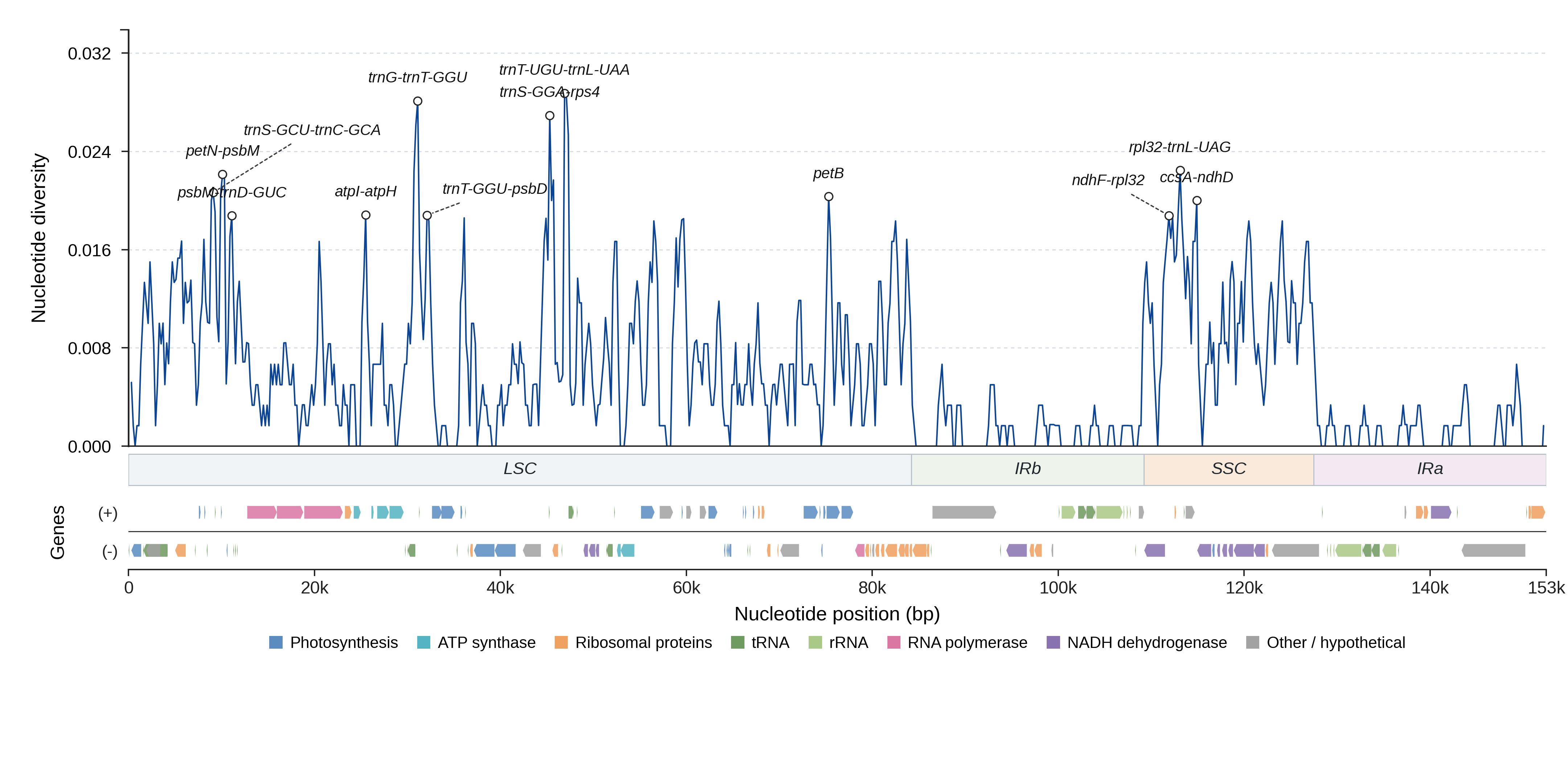 Sliding-window nucleotide diversity