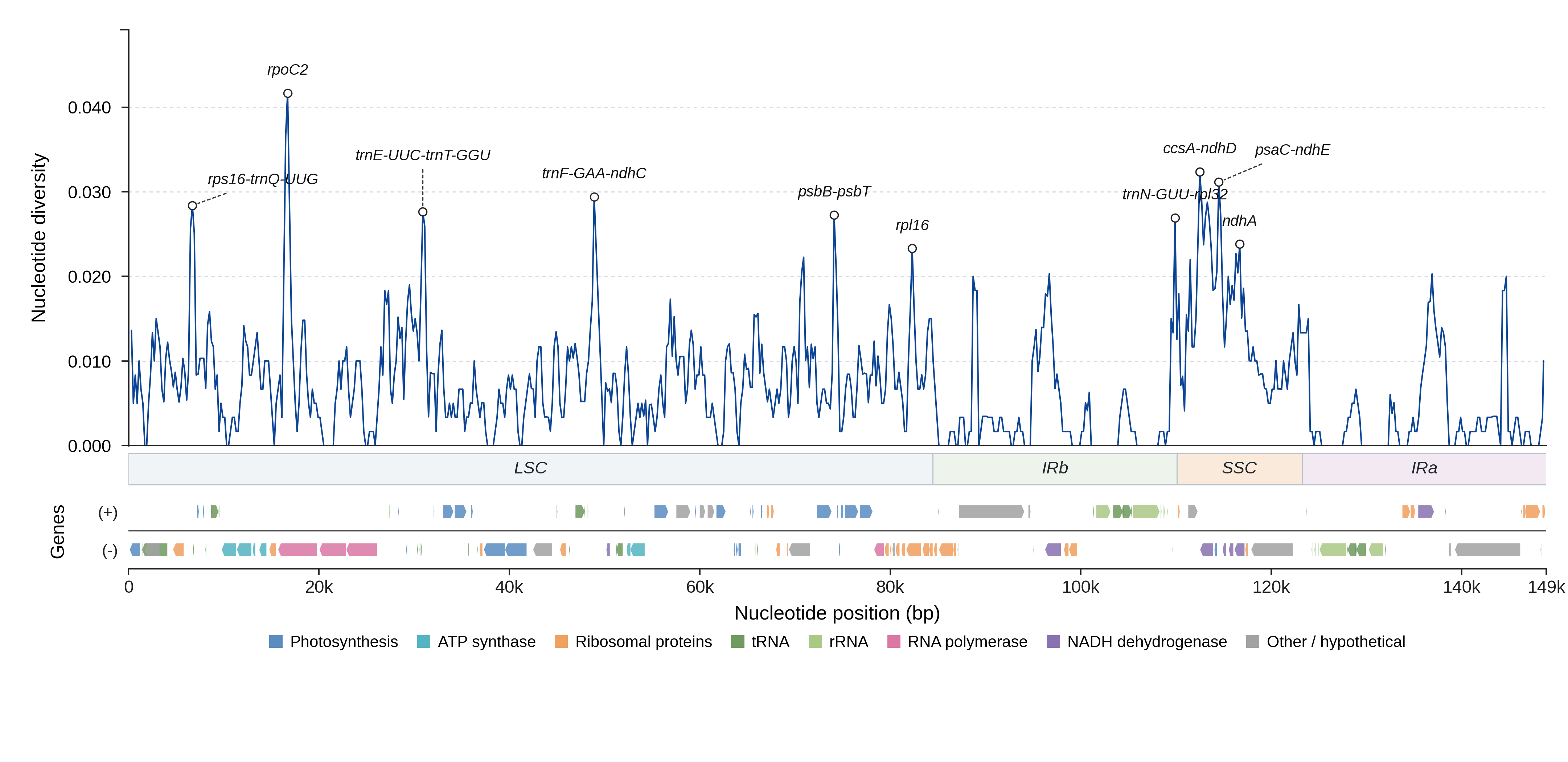 Sliding-window nucleotide diversity