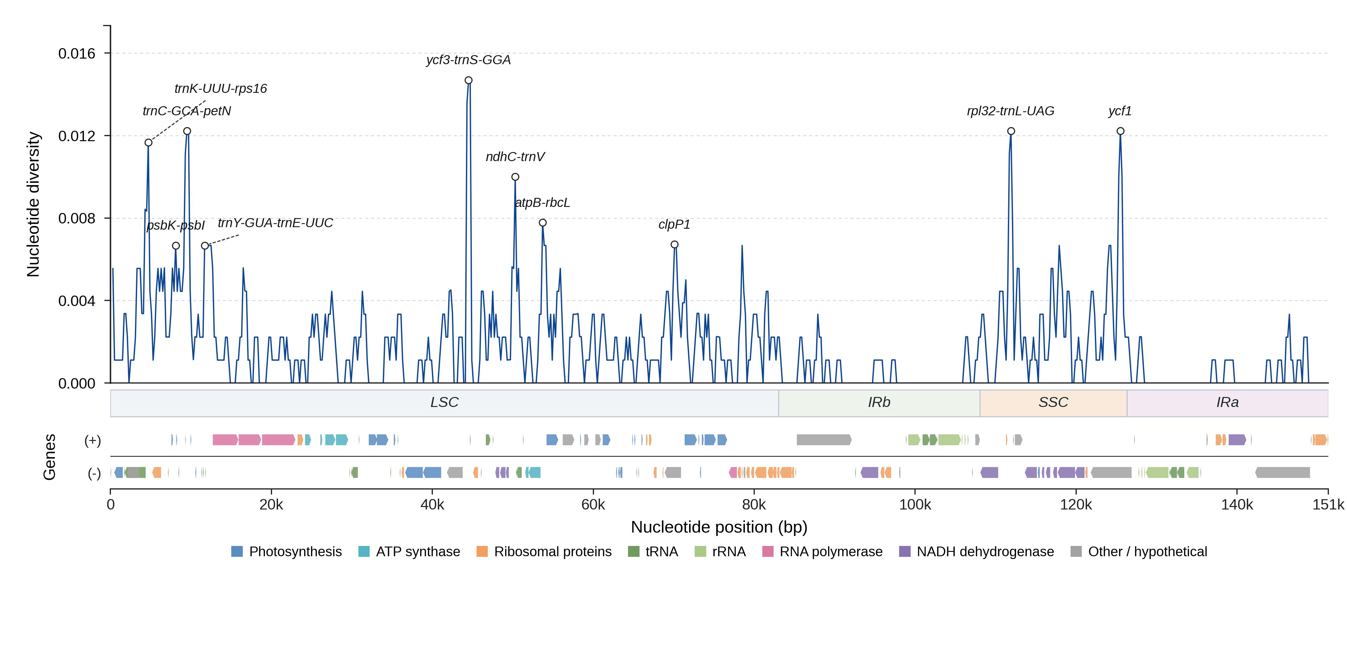 Sliding-window nucleotide diversity