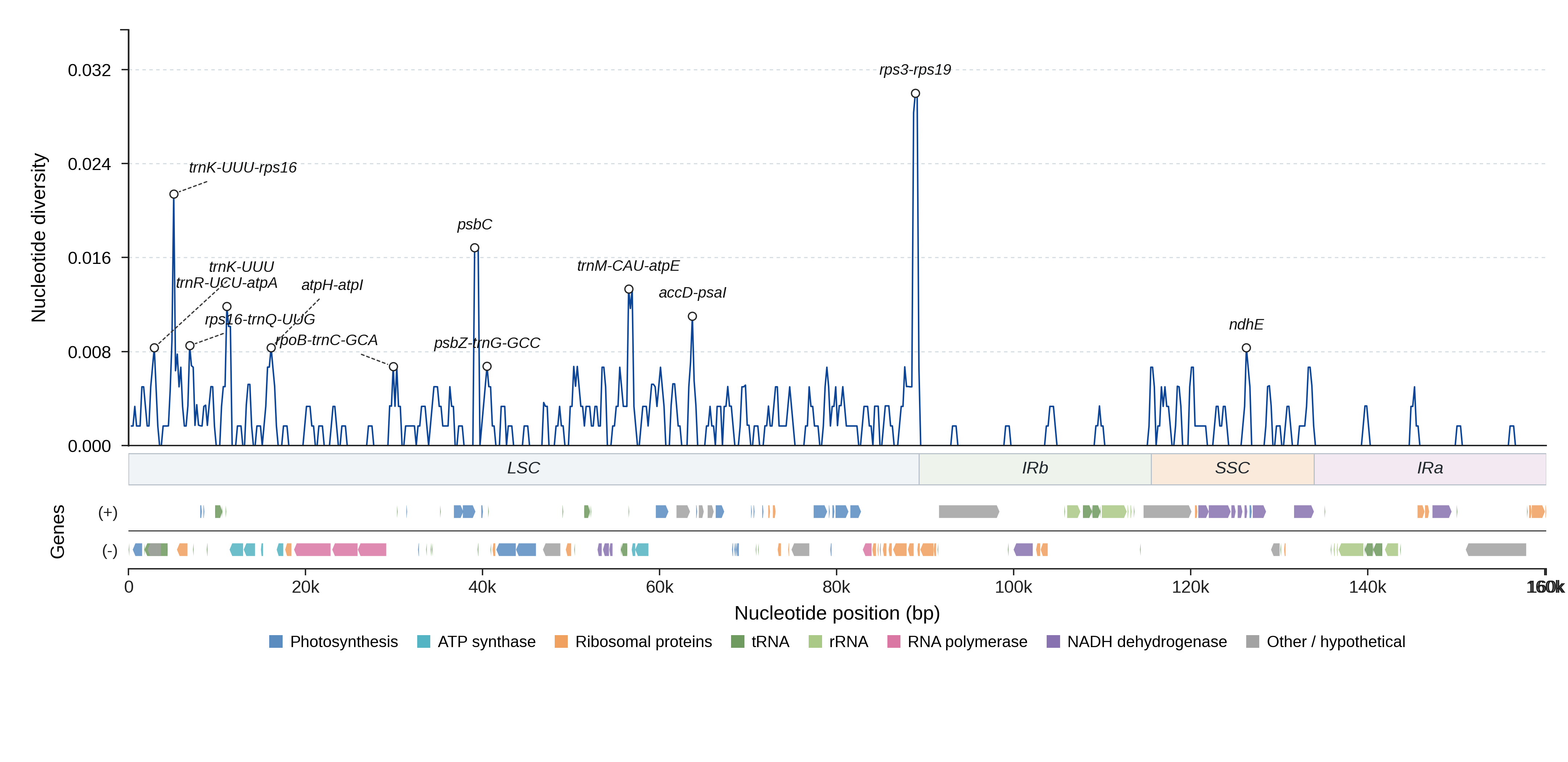 Sliding-window nucleotide diversity