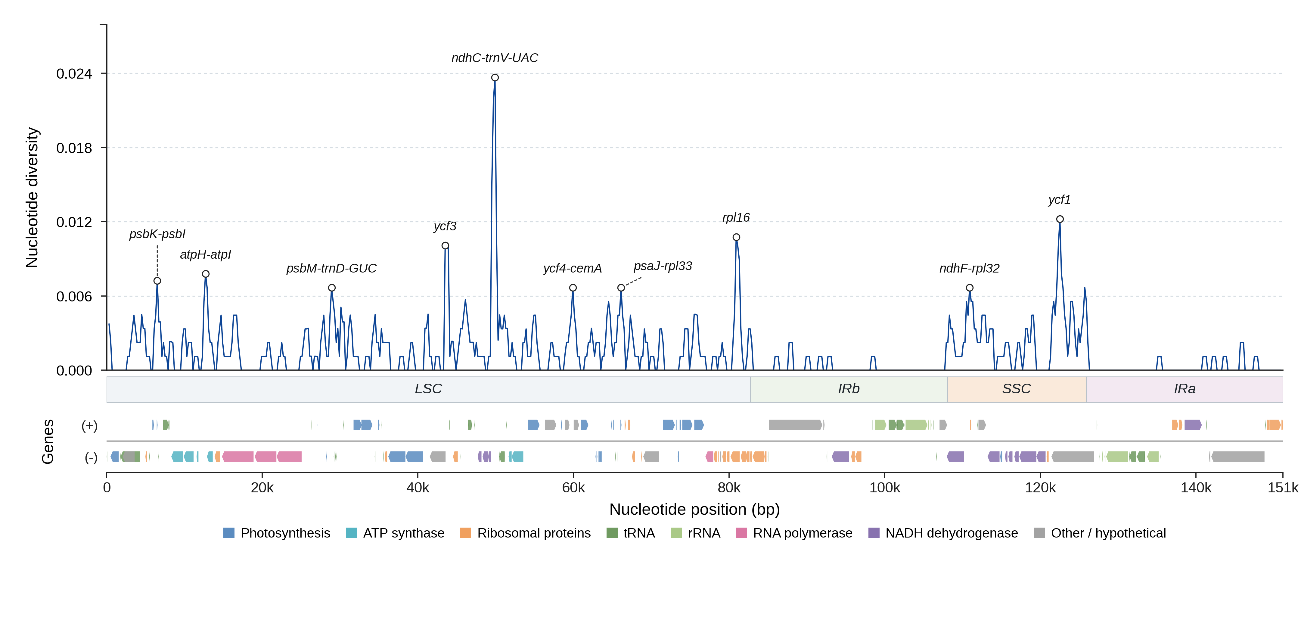 Sliding-window nucleotide diversity