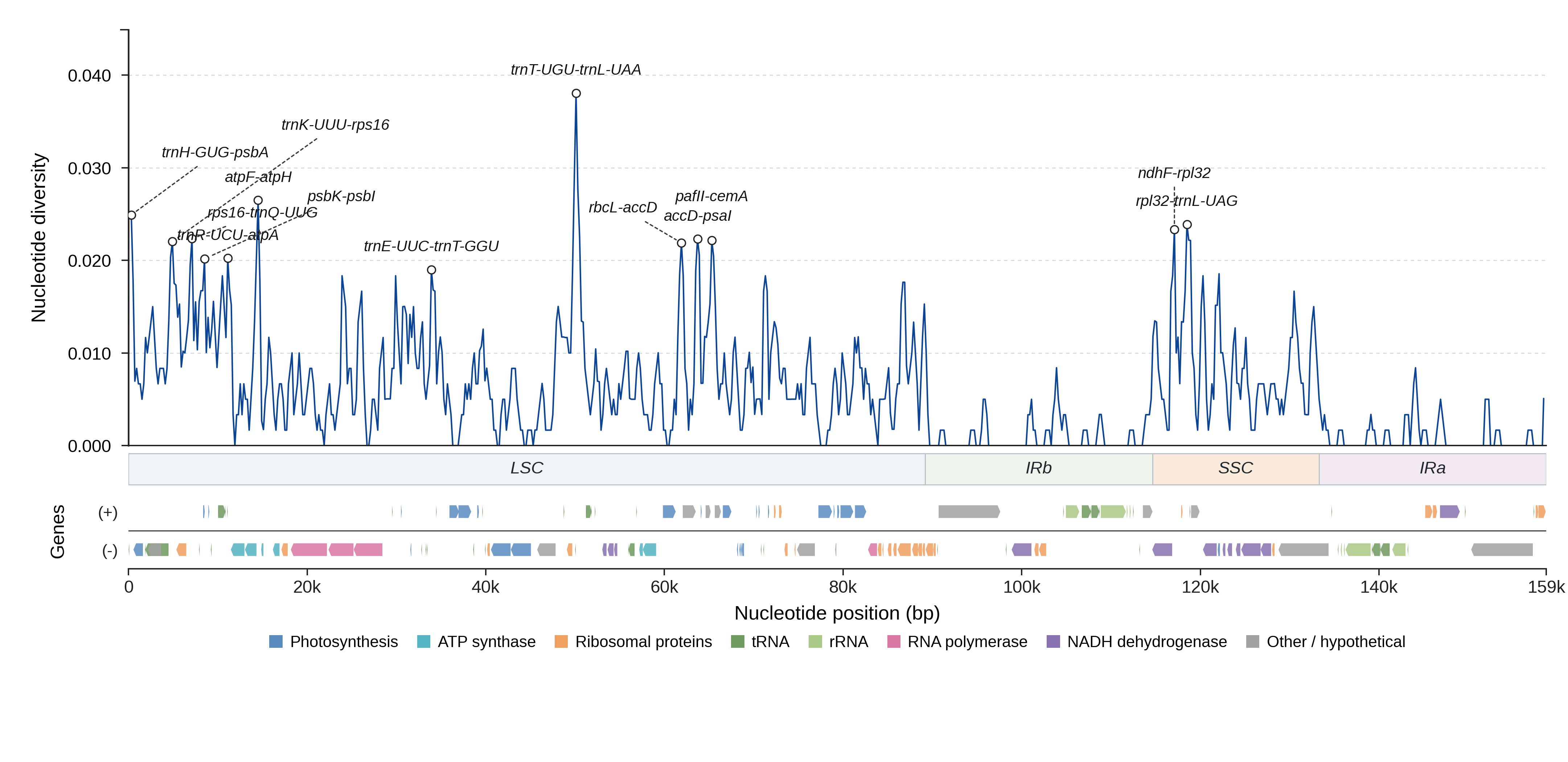 Sliding-window nucleotide diversity