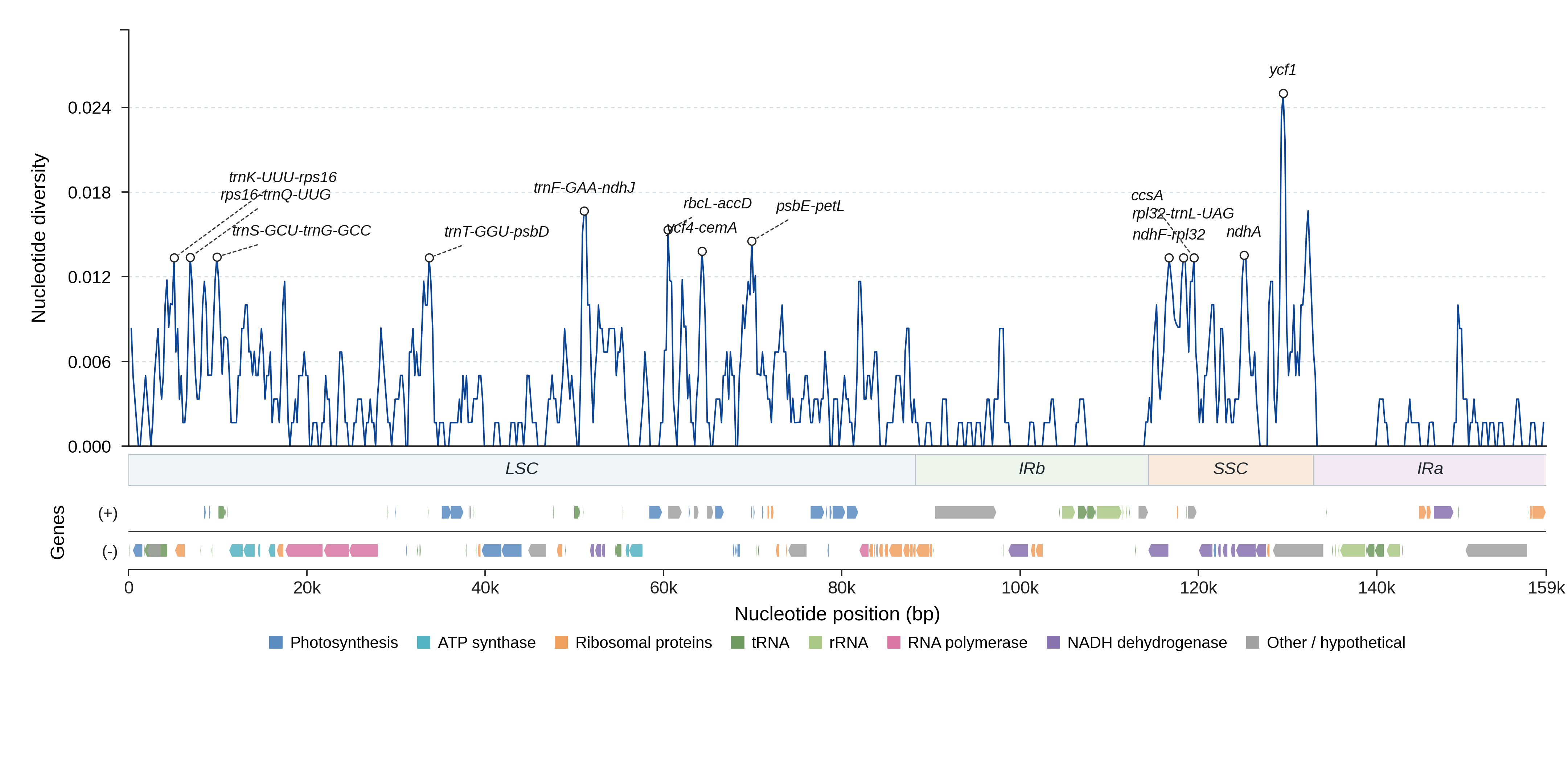 Sliding-window nucleotide diversity