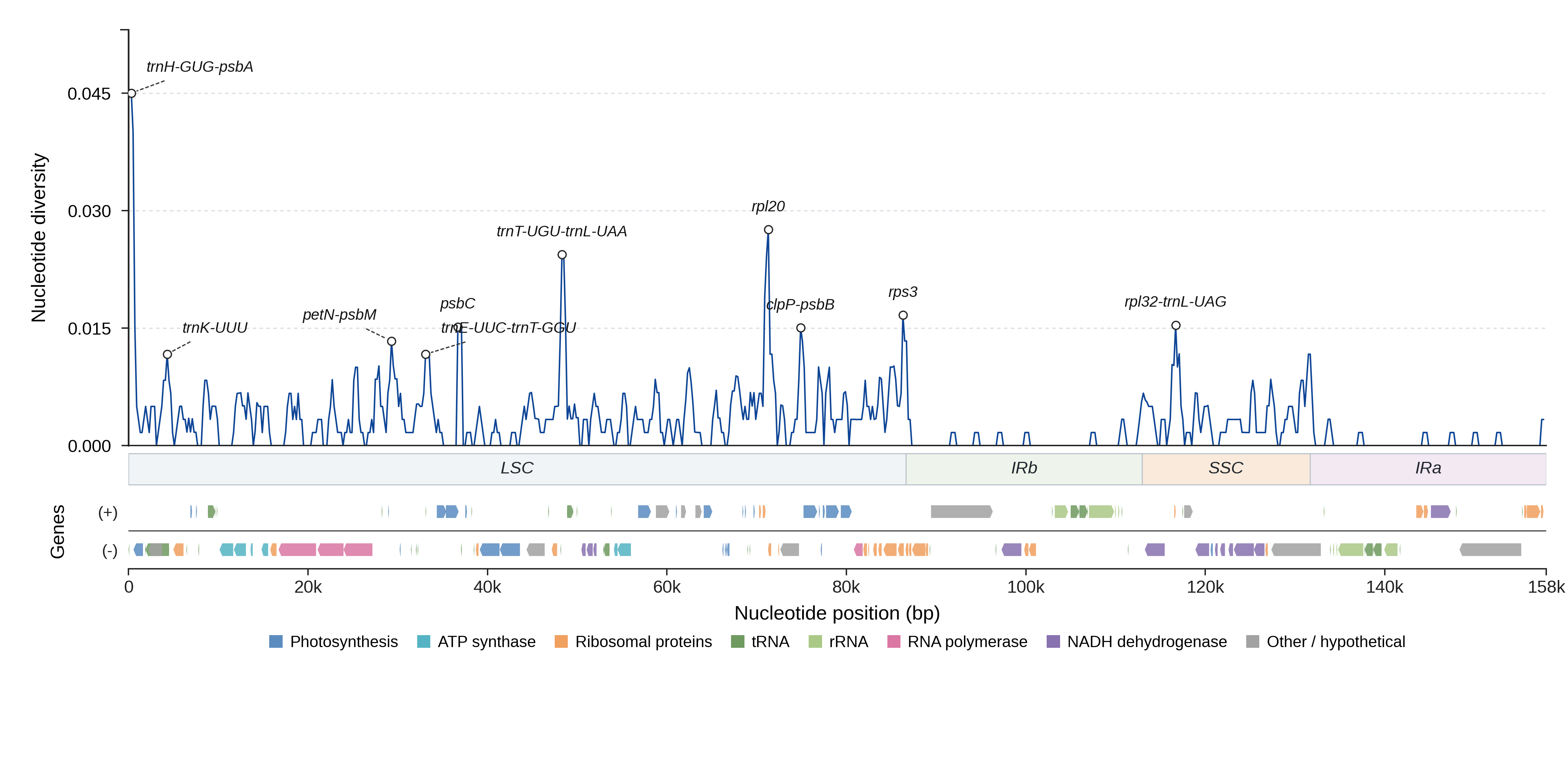 Sliding-window nucleotide diversity