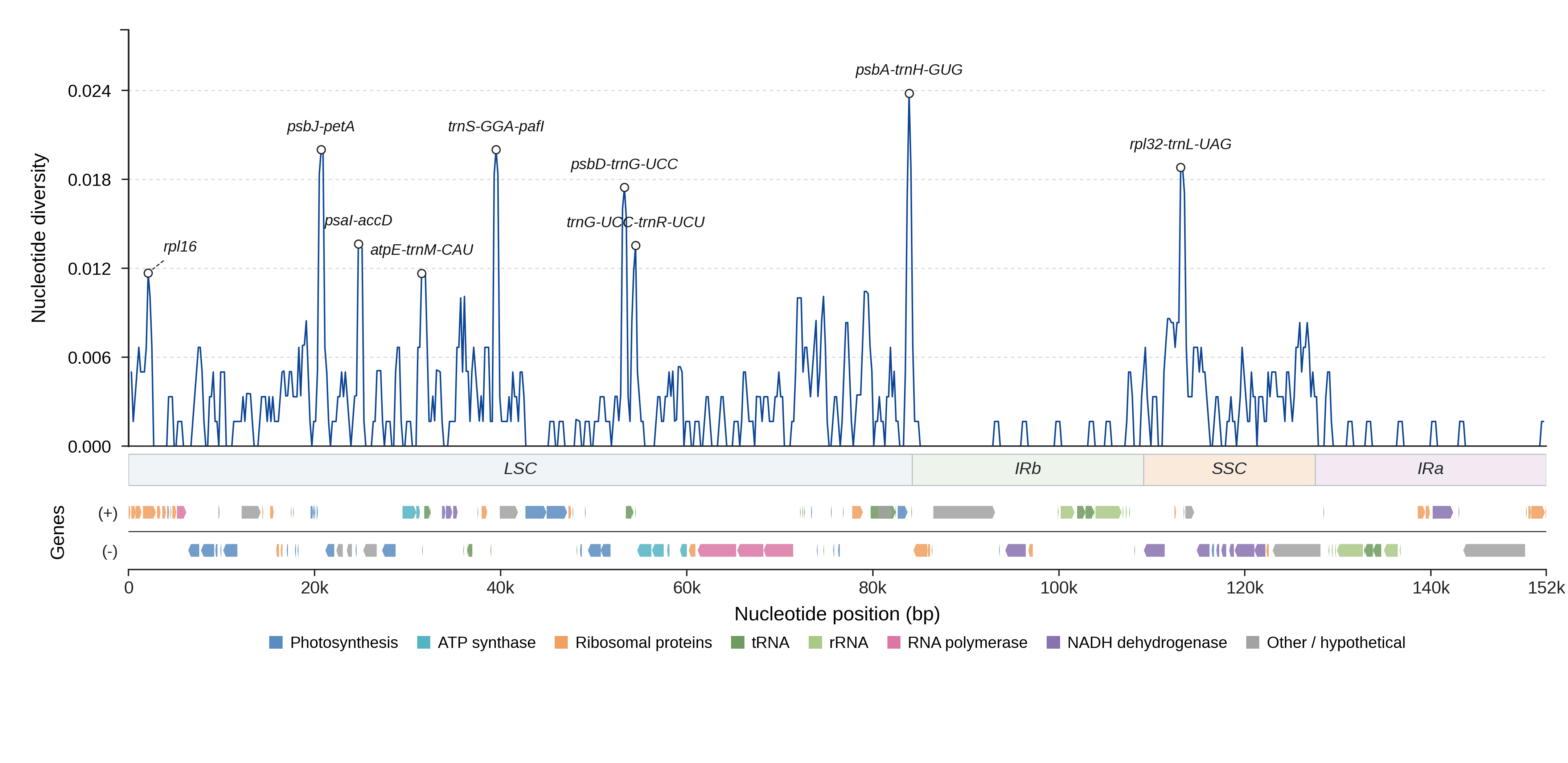 Sliding-window nucleotide diversity