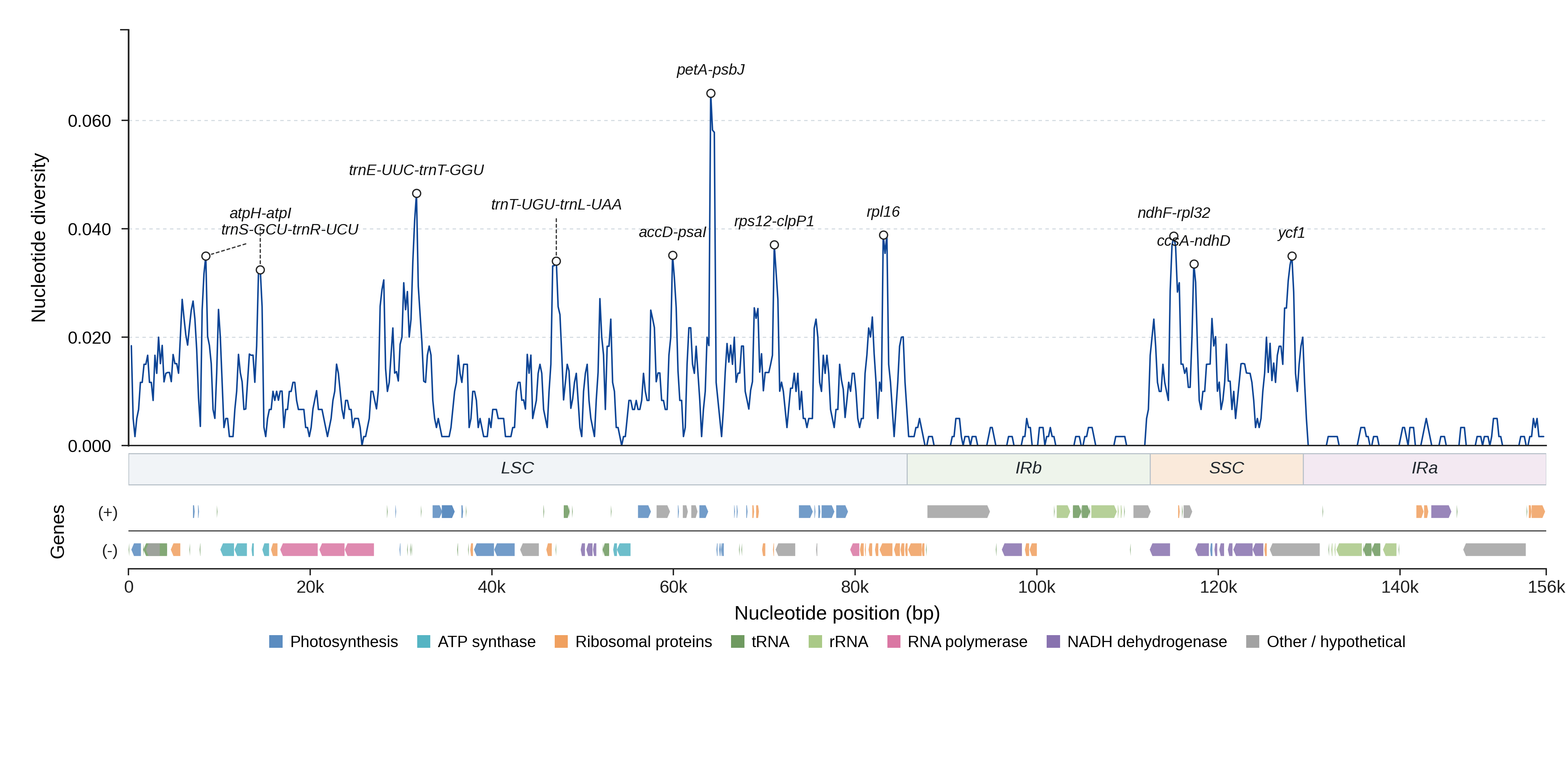 Sliding-window nucleotide diversity