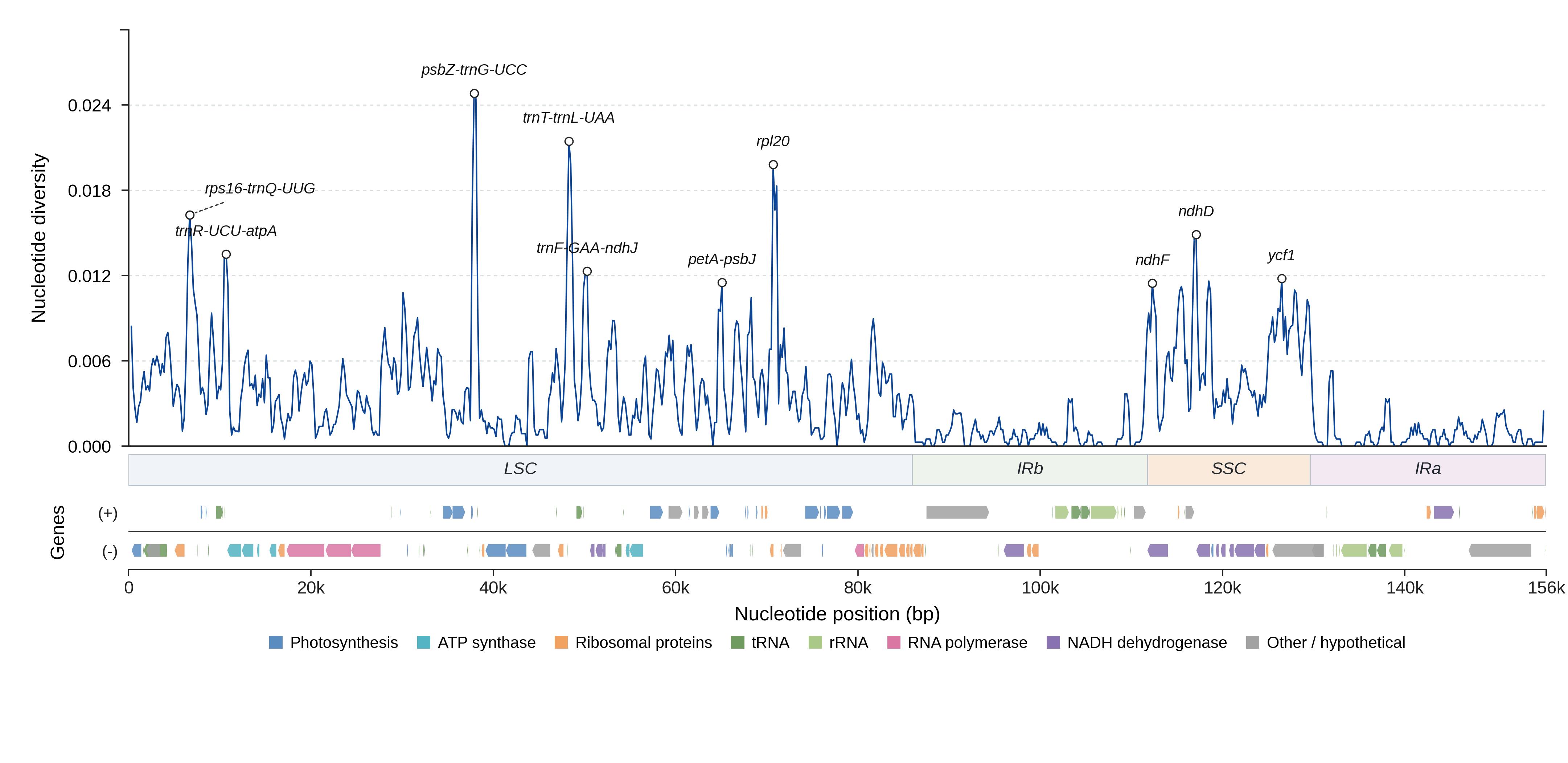 Sliding-window nucleotide diversity