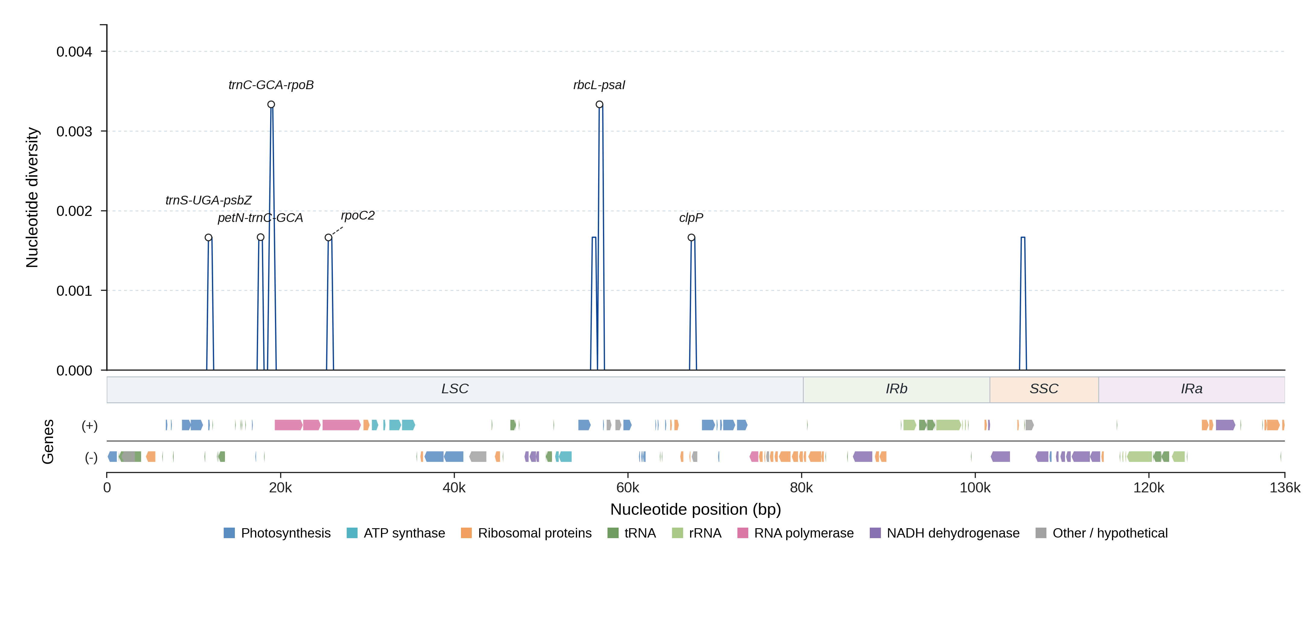 Sliding-window nucleotide diversity