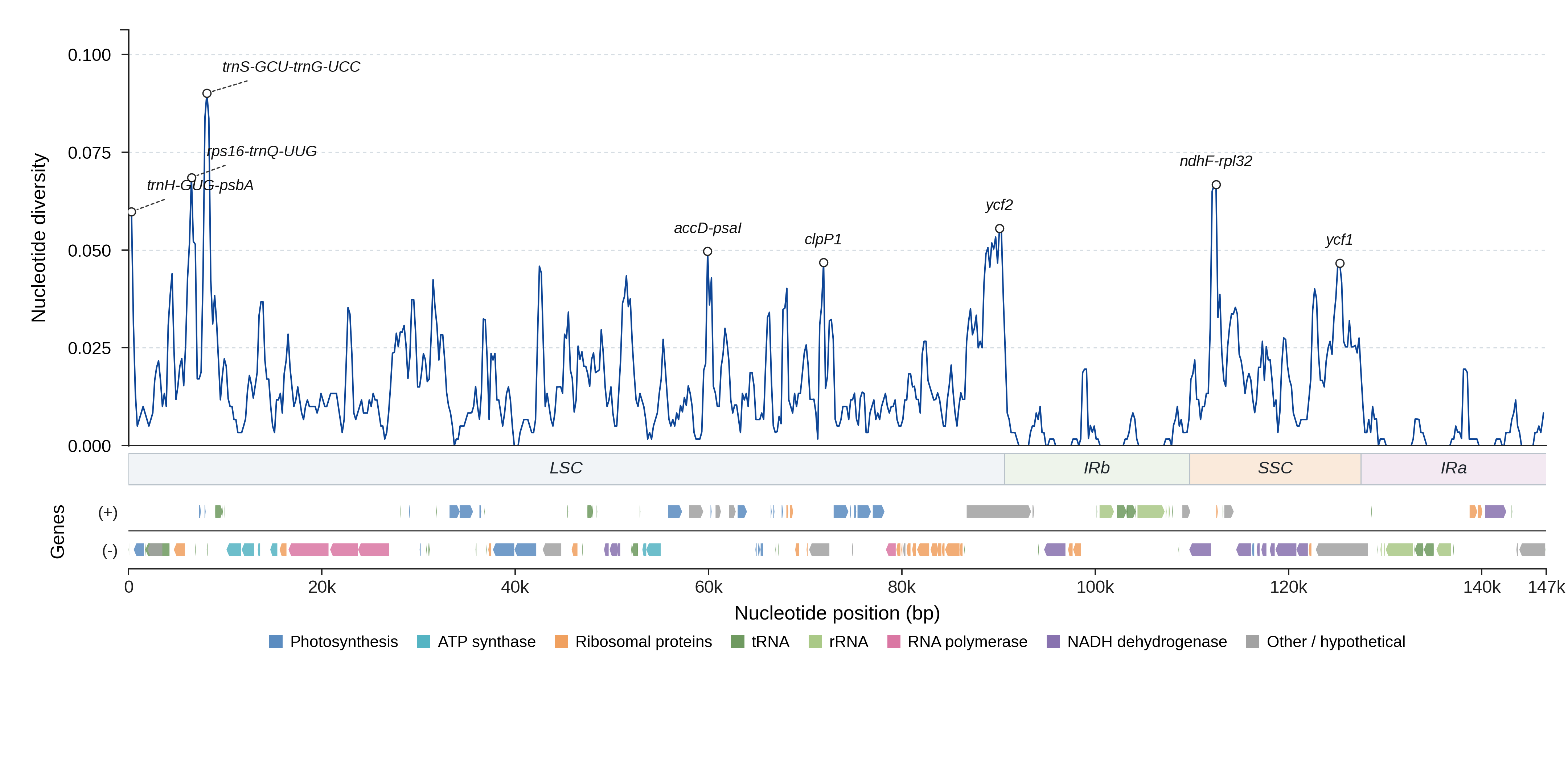 Sliding-window nucleotide diversity