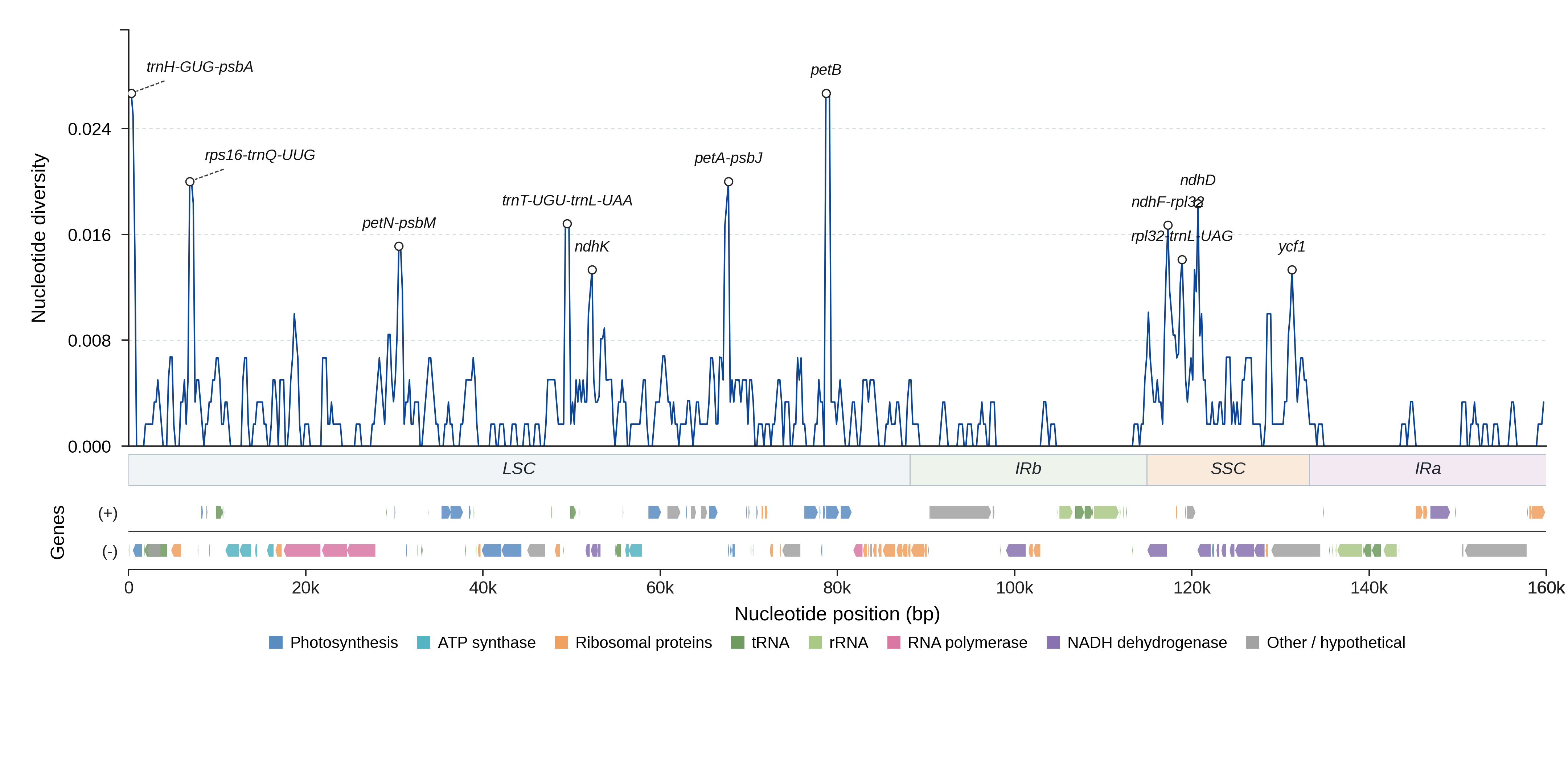 Sliding-window nucleotide diversity