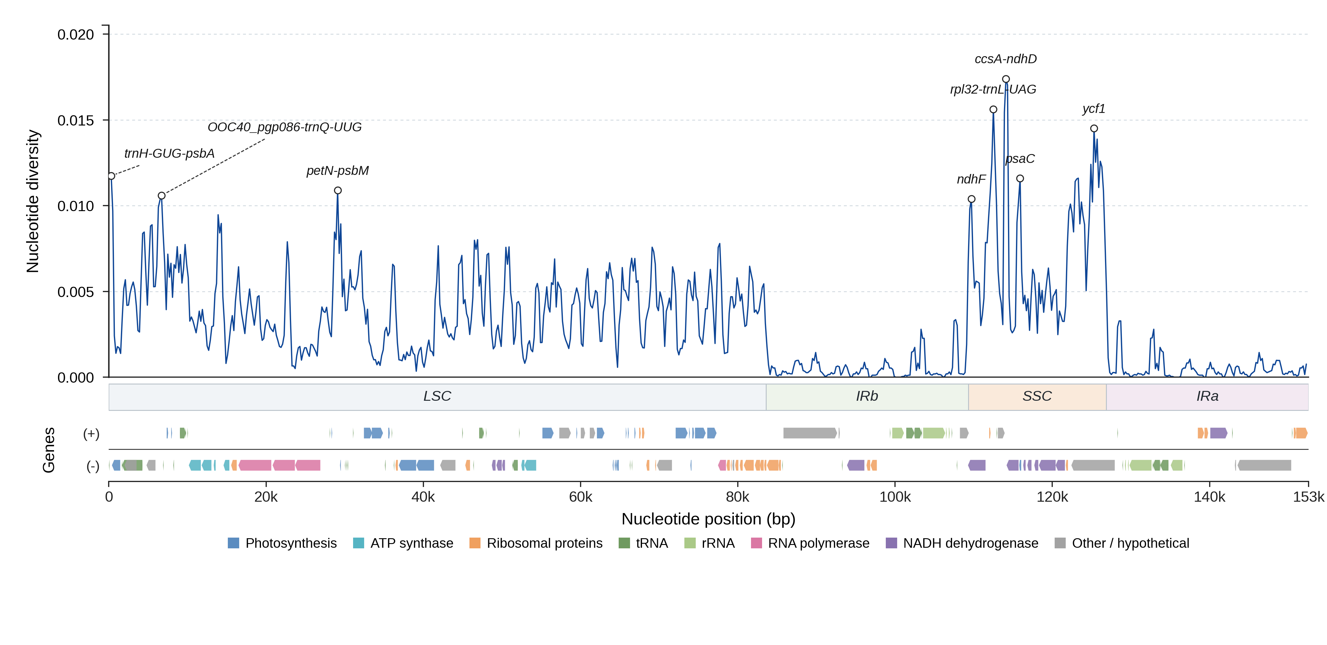 Sliding-window nucleotide diversity