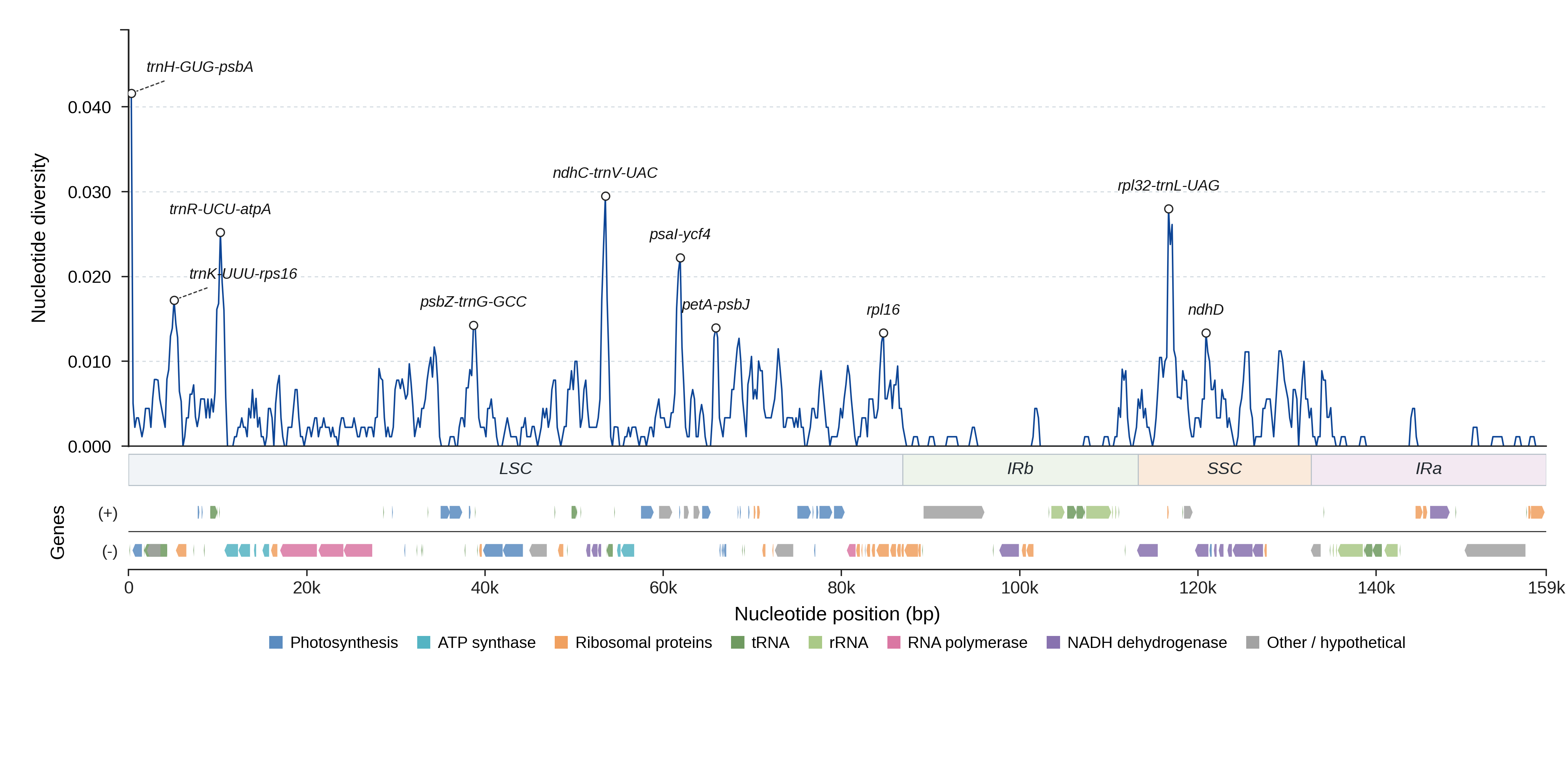 Sliding-window nucleotide diversity