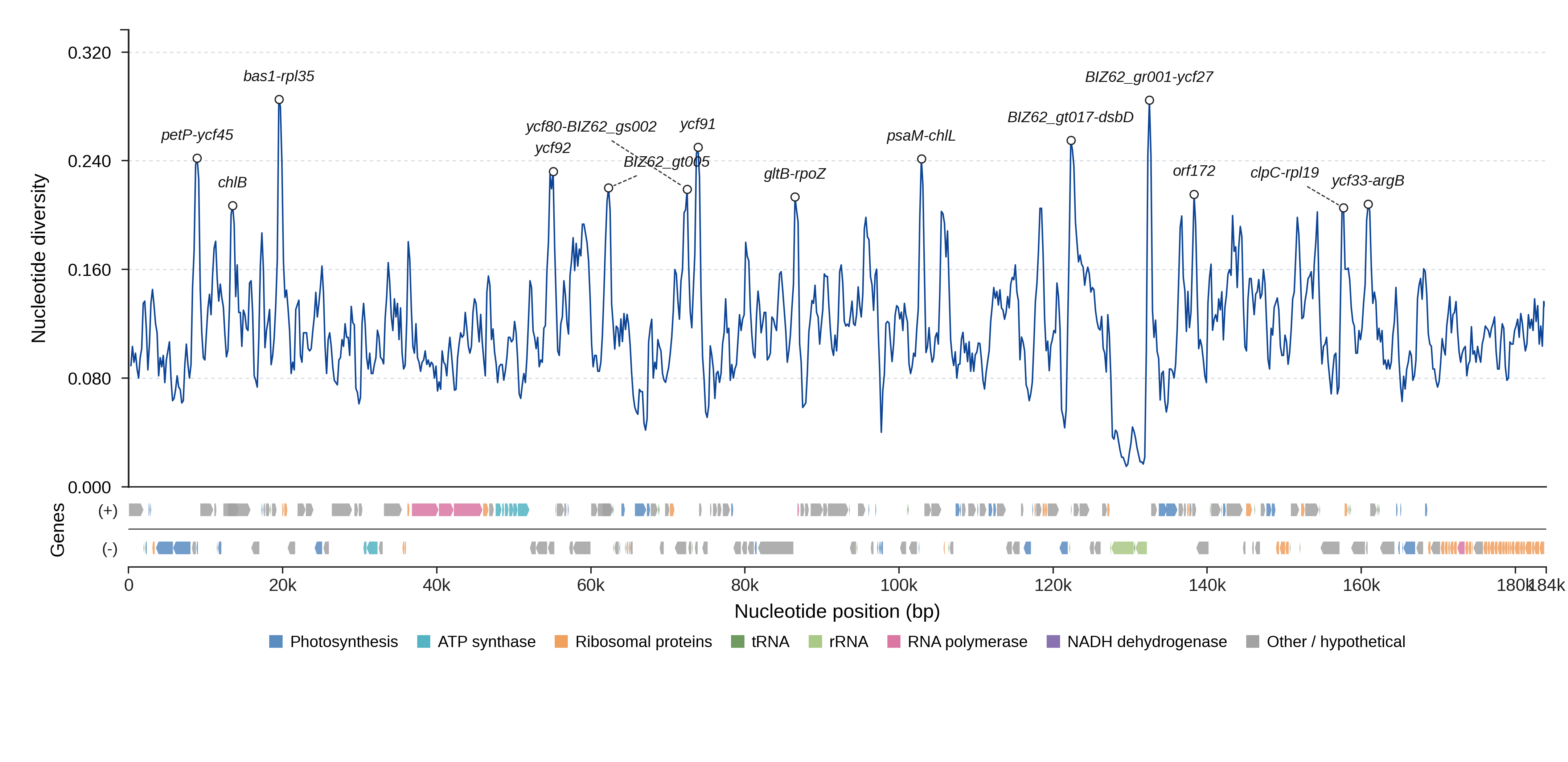 Sliding-window nucleotide diversity