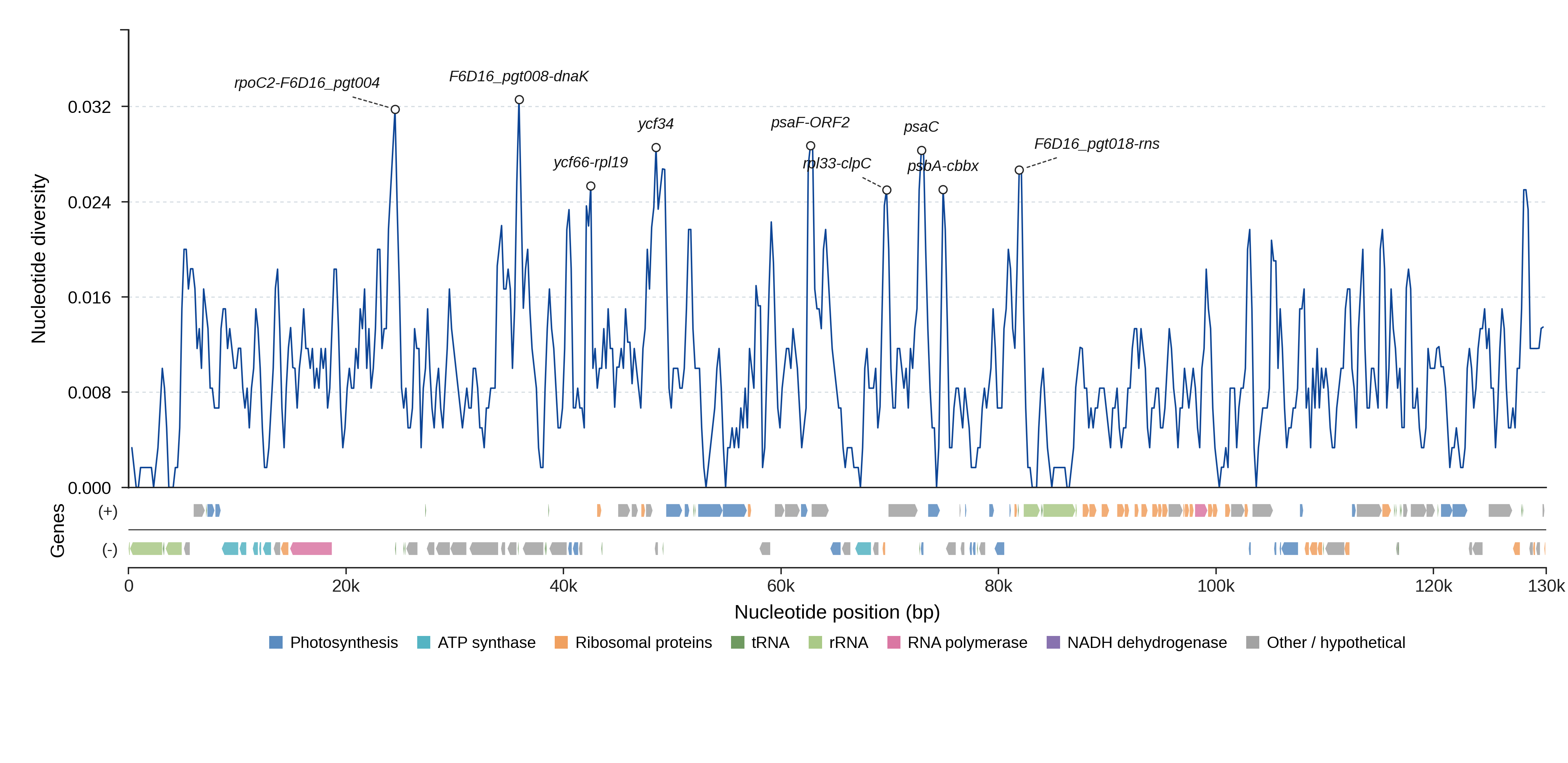 Sliding-window nucleotide diversity