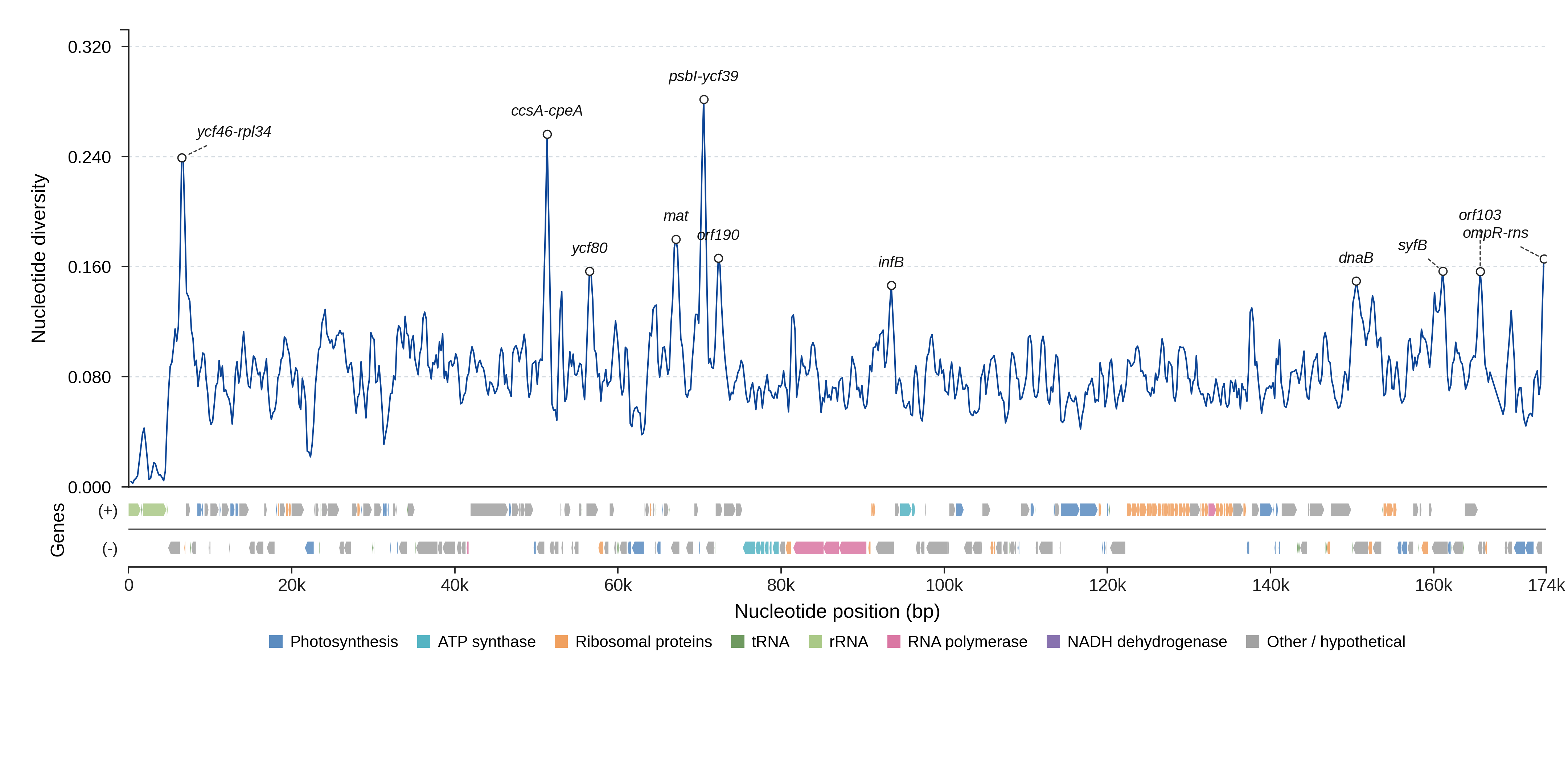 Sliding-window nucleotide diversity