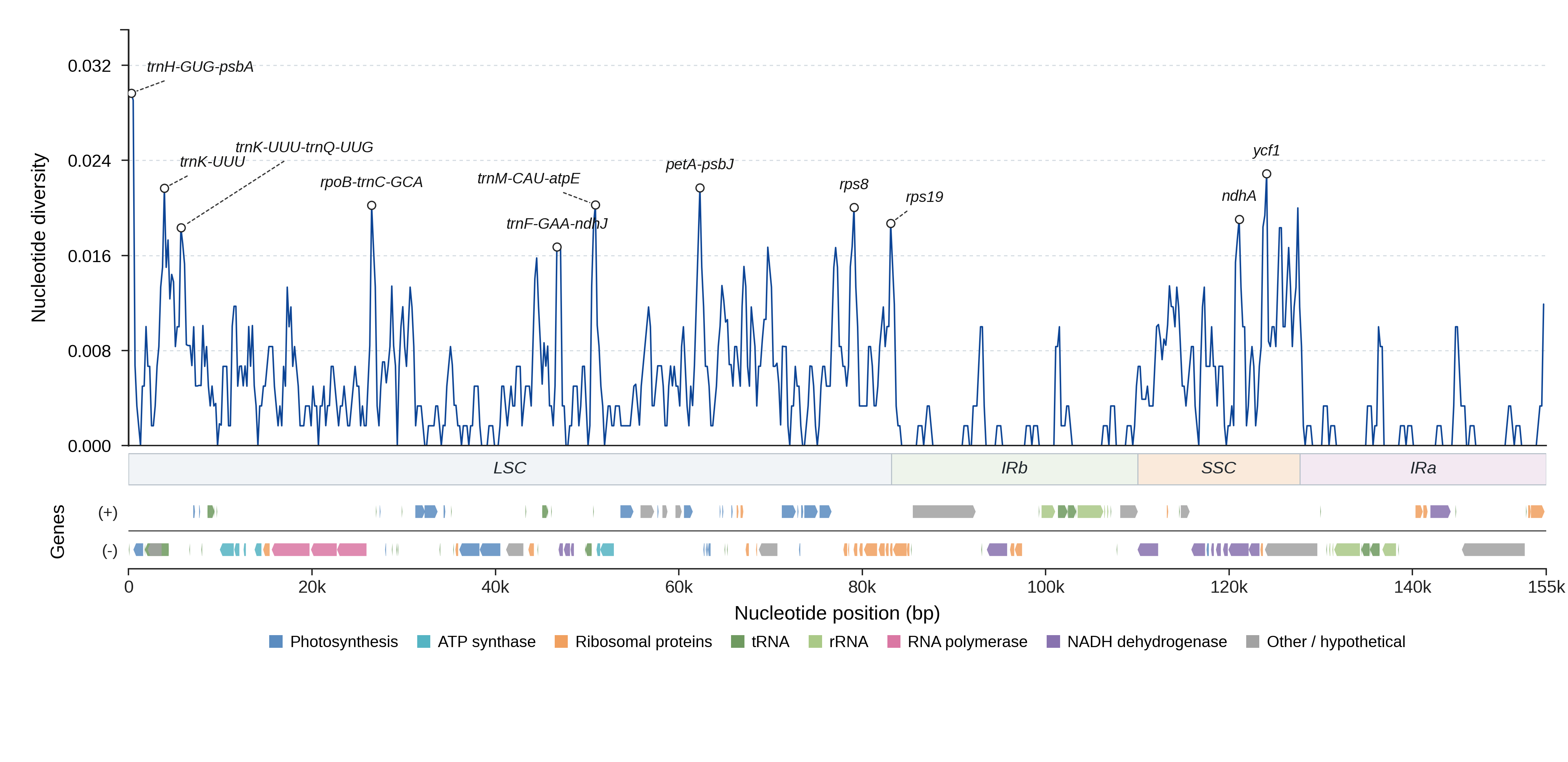 Sliding-window nucleotide diversity