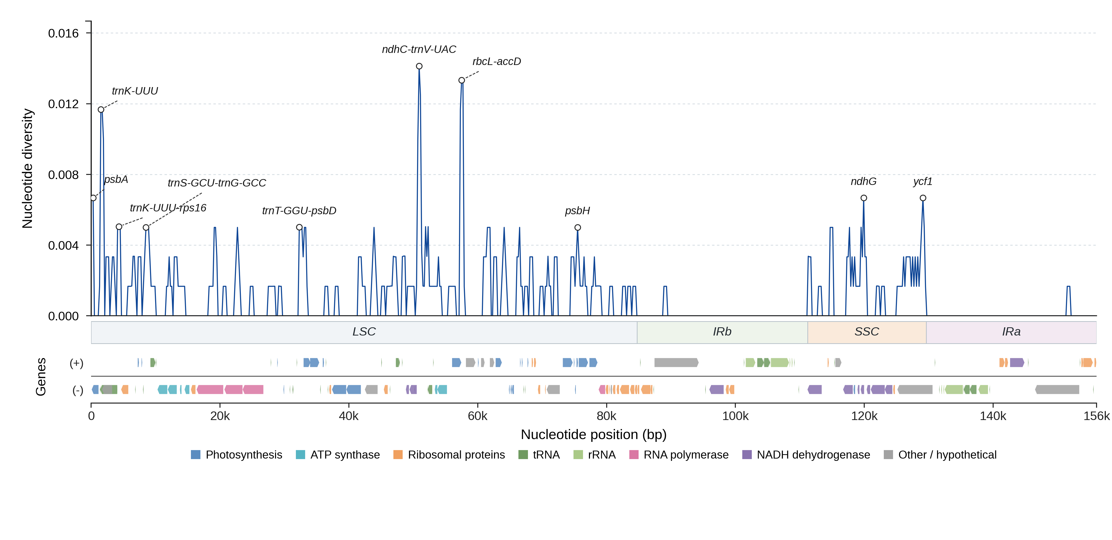 Sliding-window nucleotide diversity