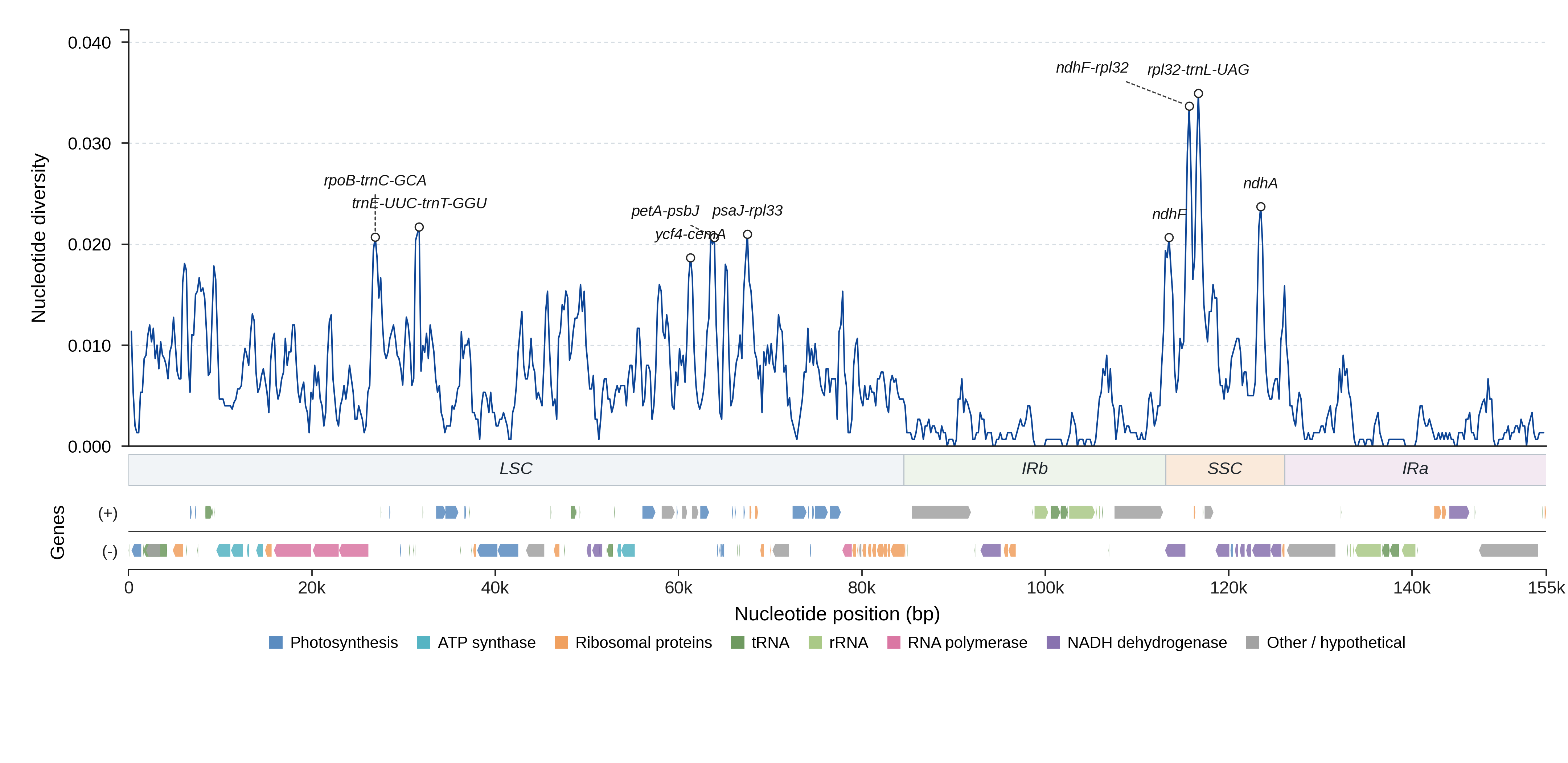 Sliding-window nucleotide diversity