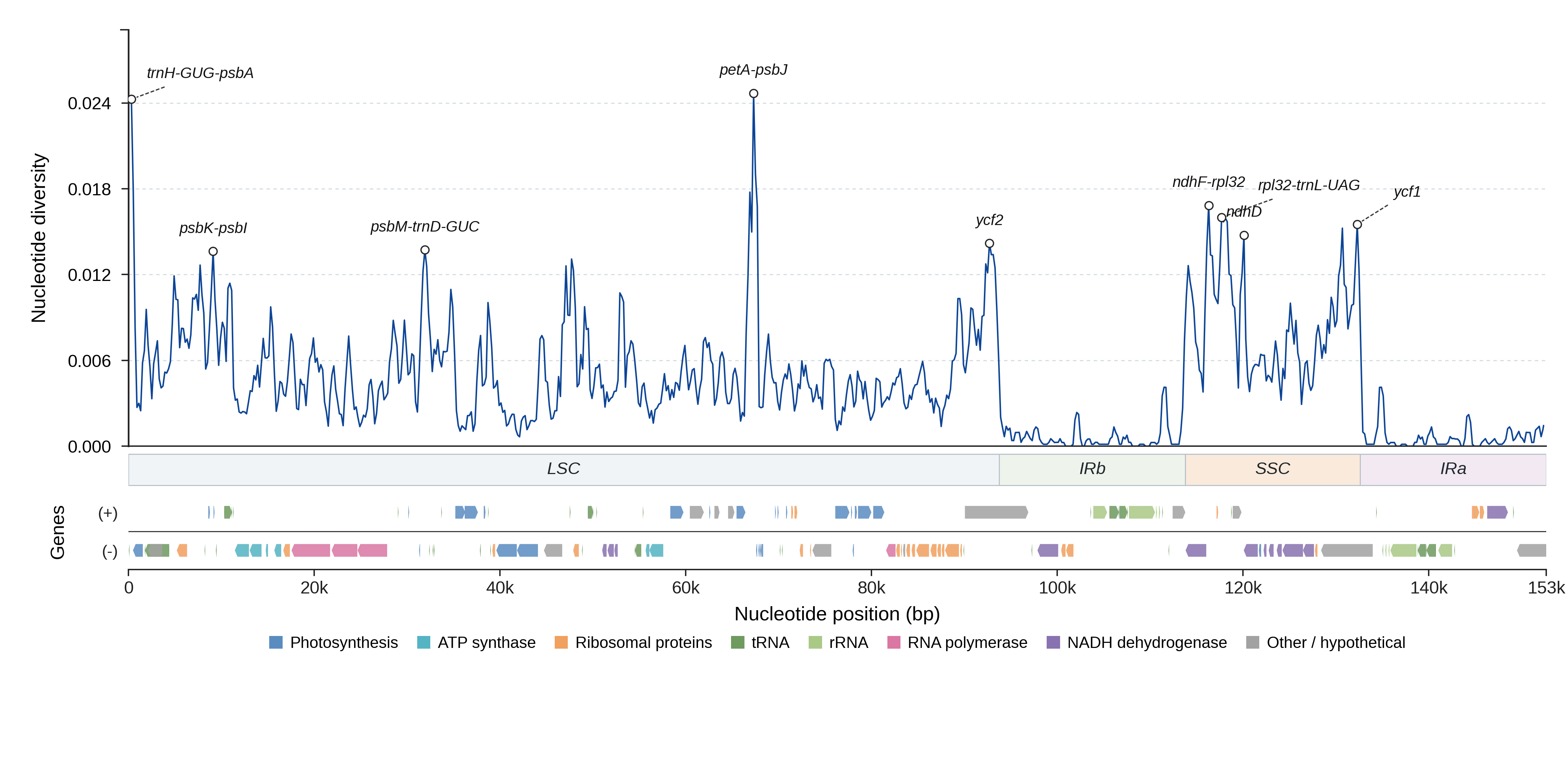 Sliding-window nucleotide diversity