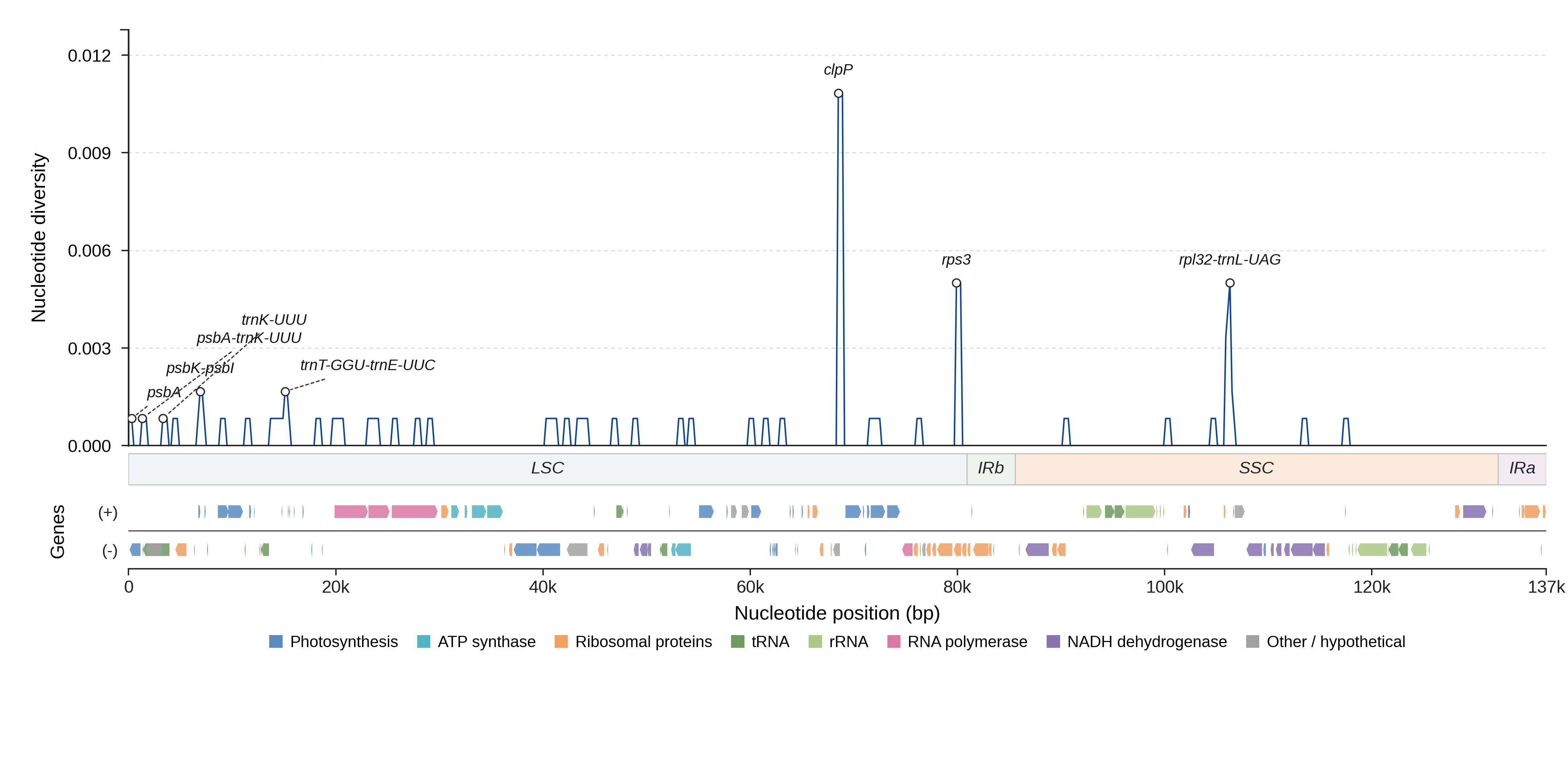 Sliding-window nucleotide diversity