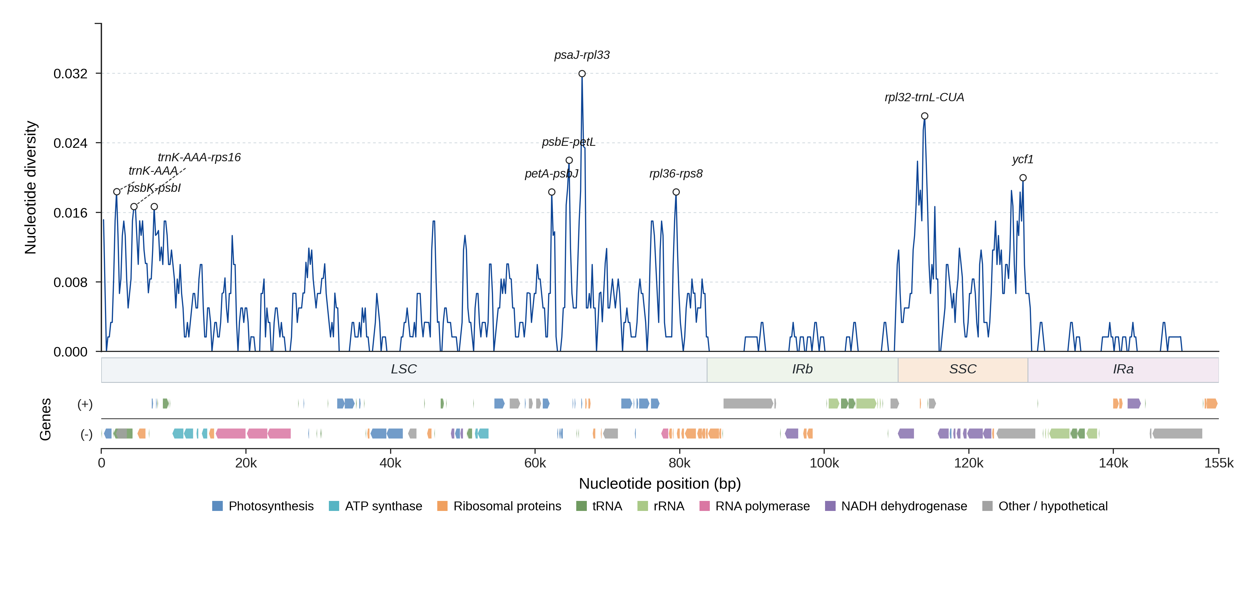 Sliding-window nucleotide diversity