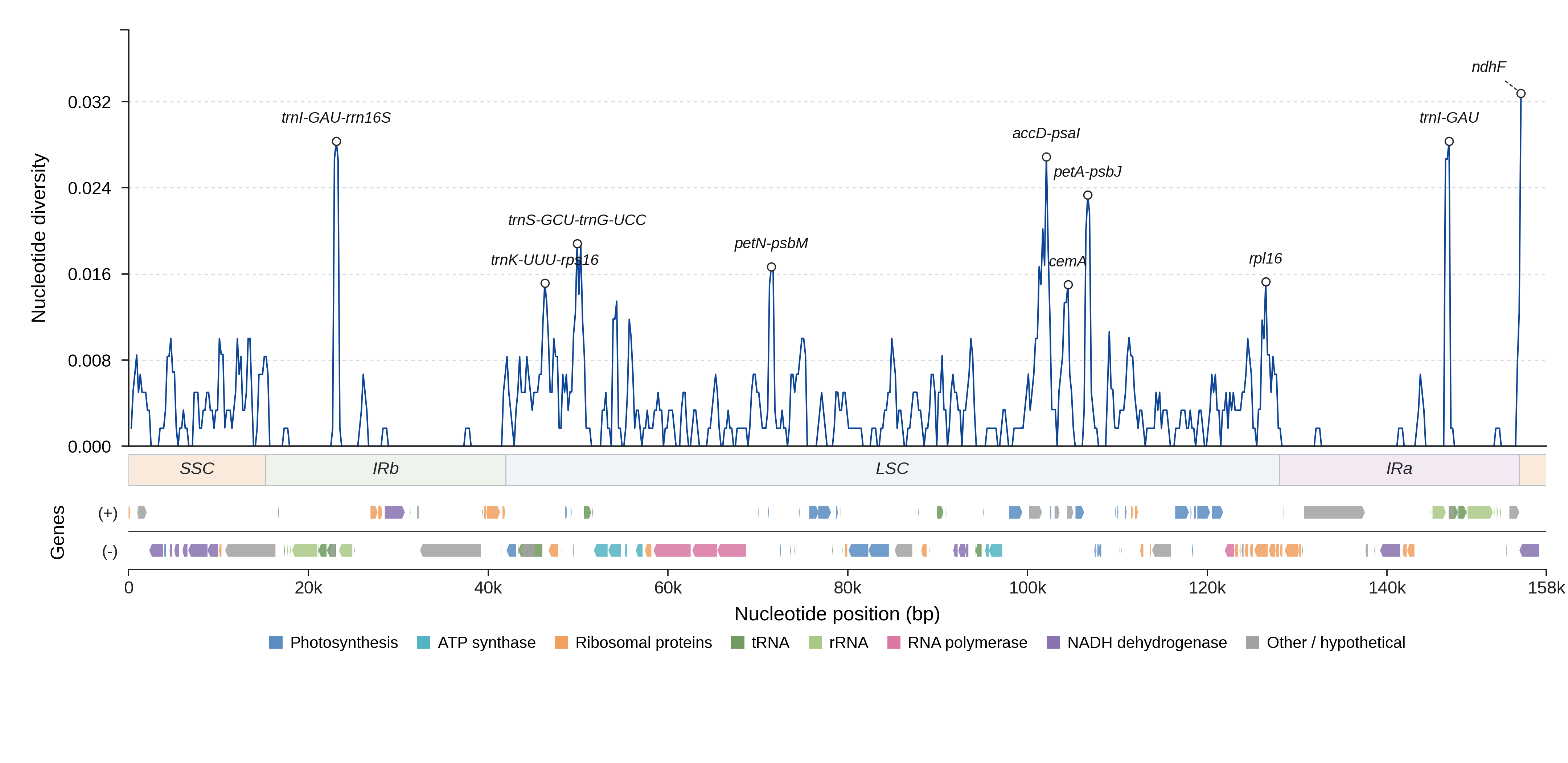 Sliding-window nucleotide diversity