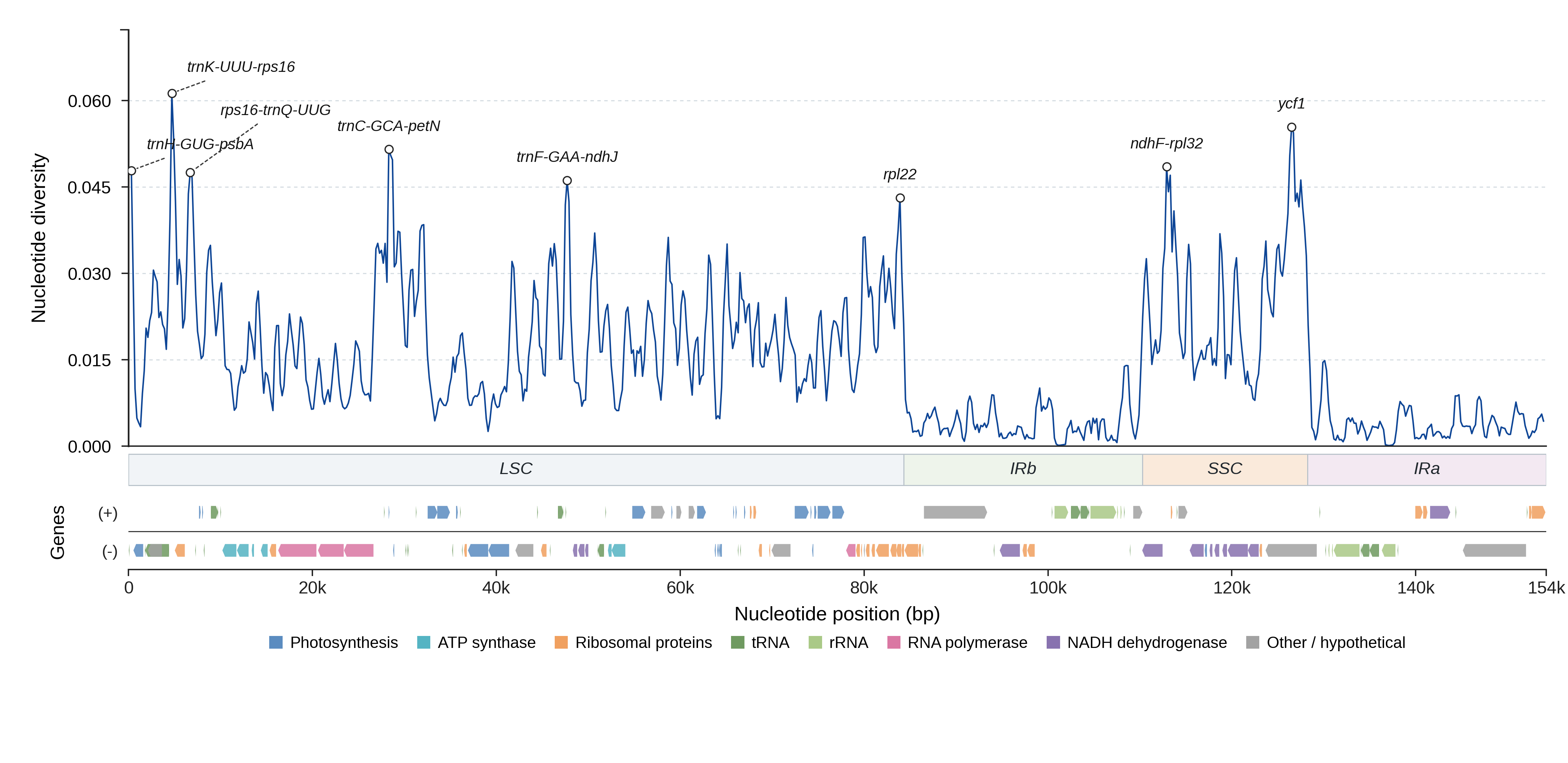 Sliding-window nucleotide diversity