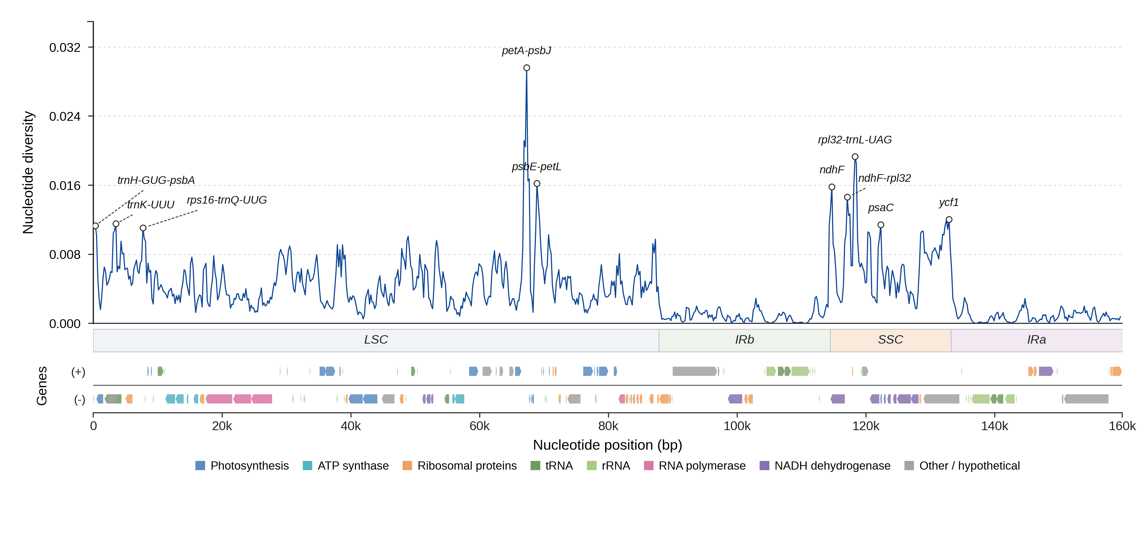 Sliding-window nucleotide diversity