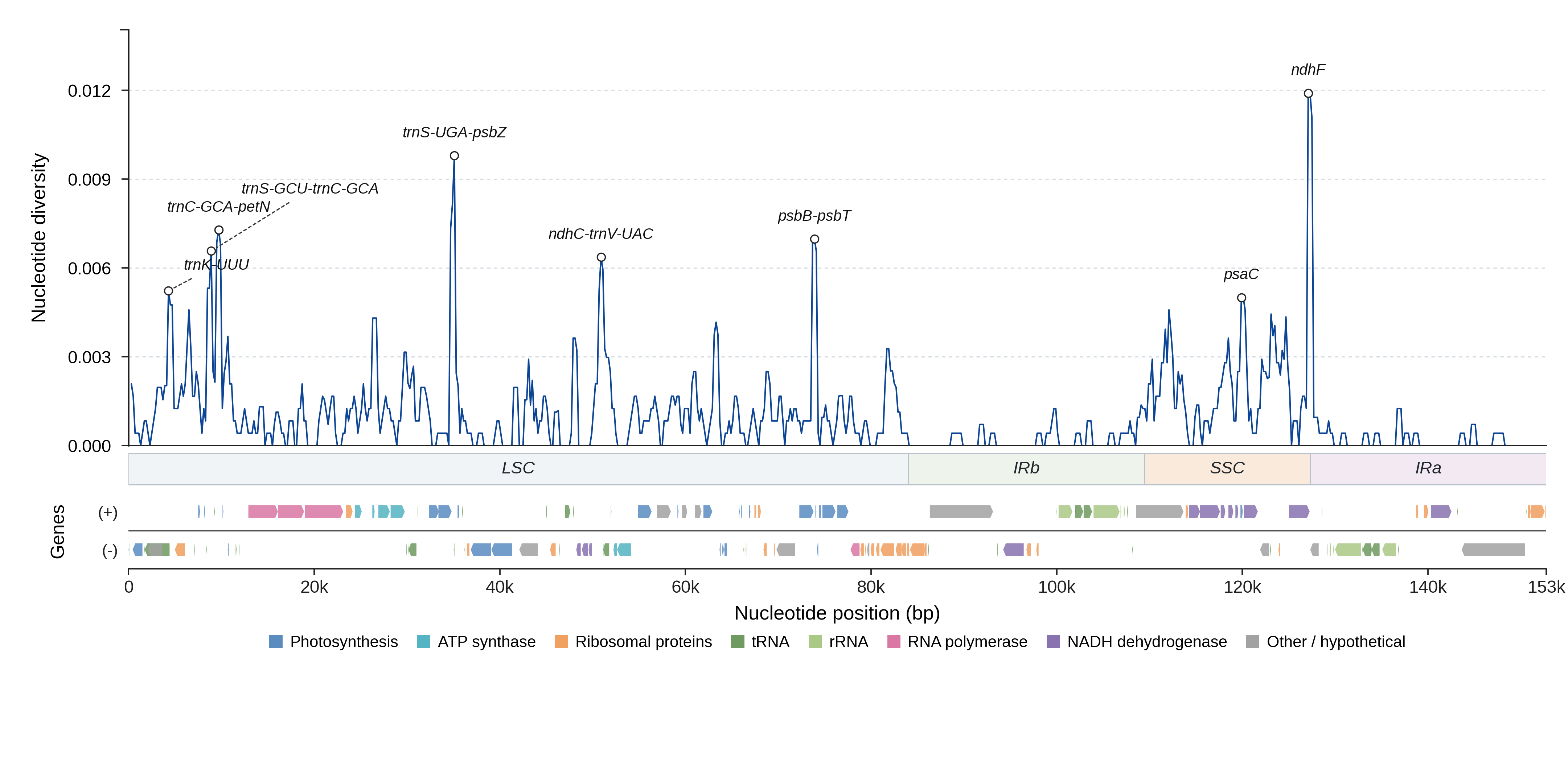 Sliding-window nucleotide diversity