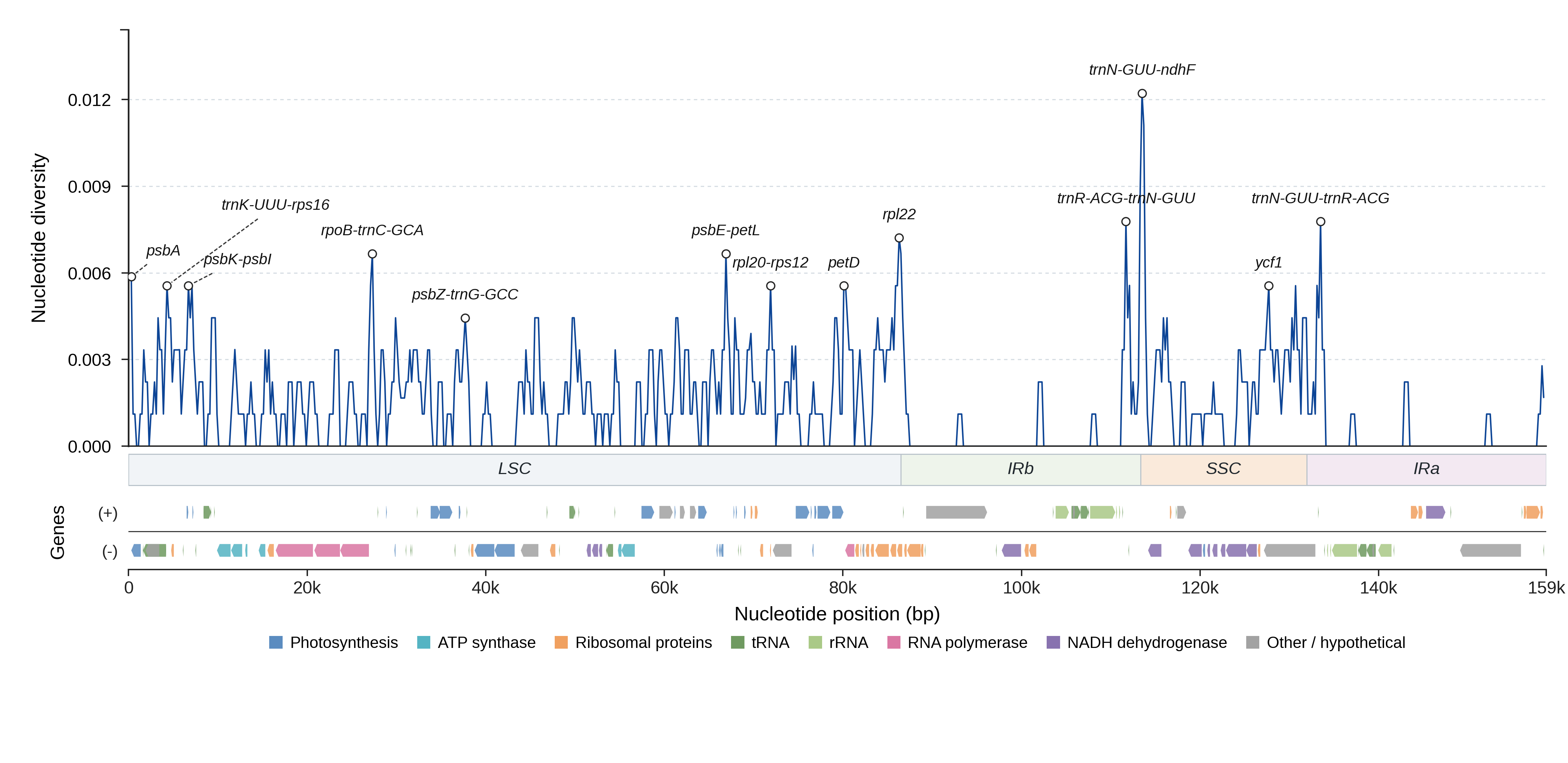 Sliding-window nucleotide diversity
