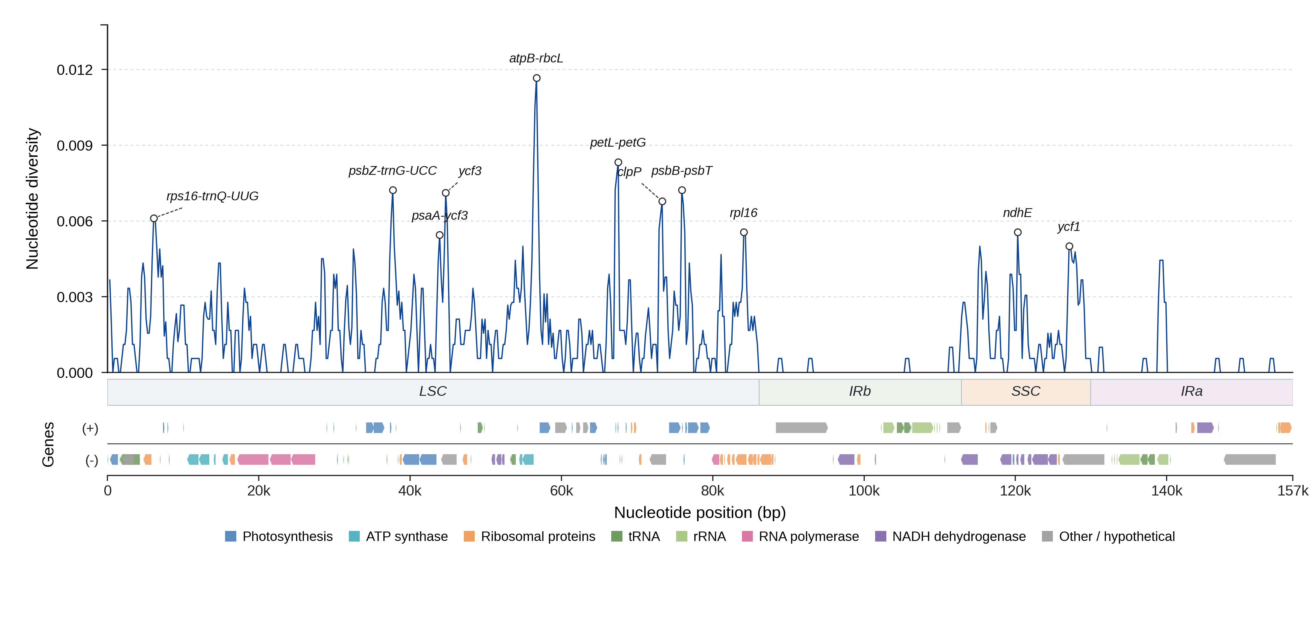 Sliding-window nucleotide diversity