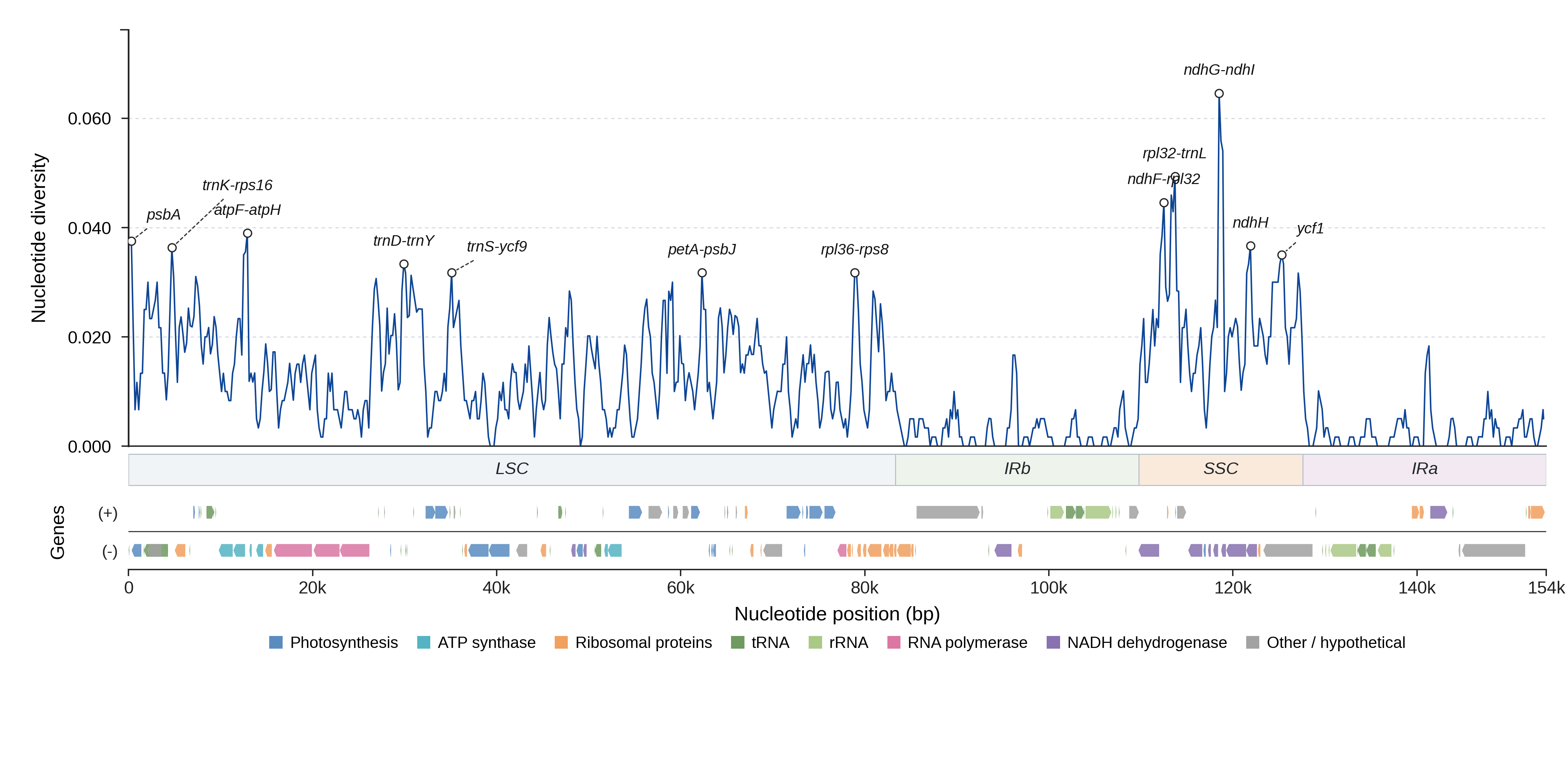 Sliding-window nucleotide diversity
