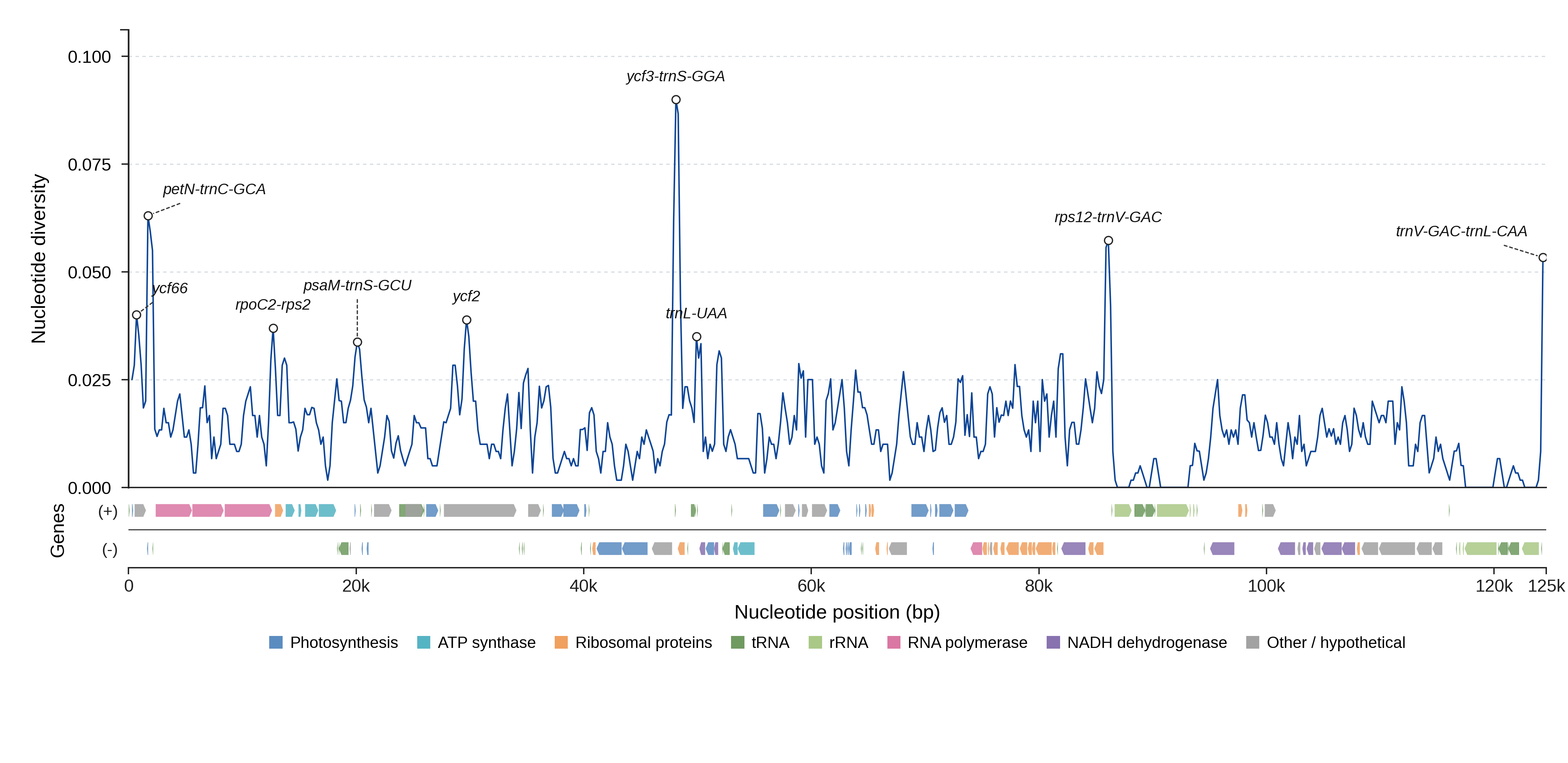 Sliding-window nucleotide diversity