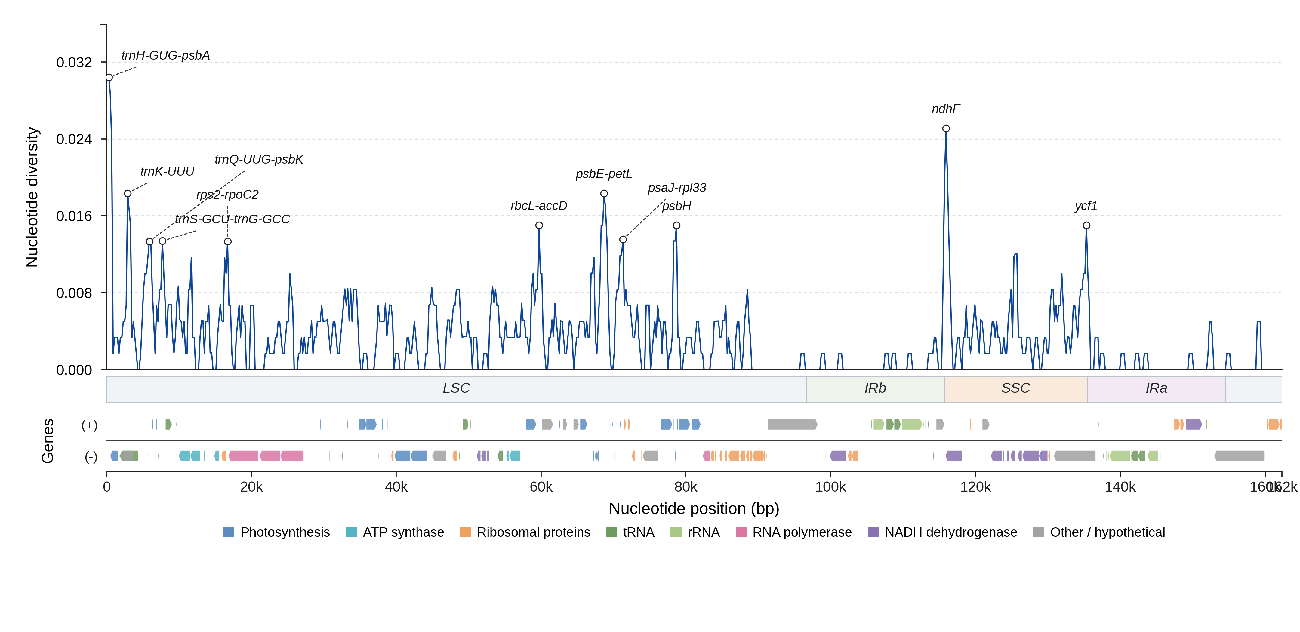 Sliding-window nucleotide diversity