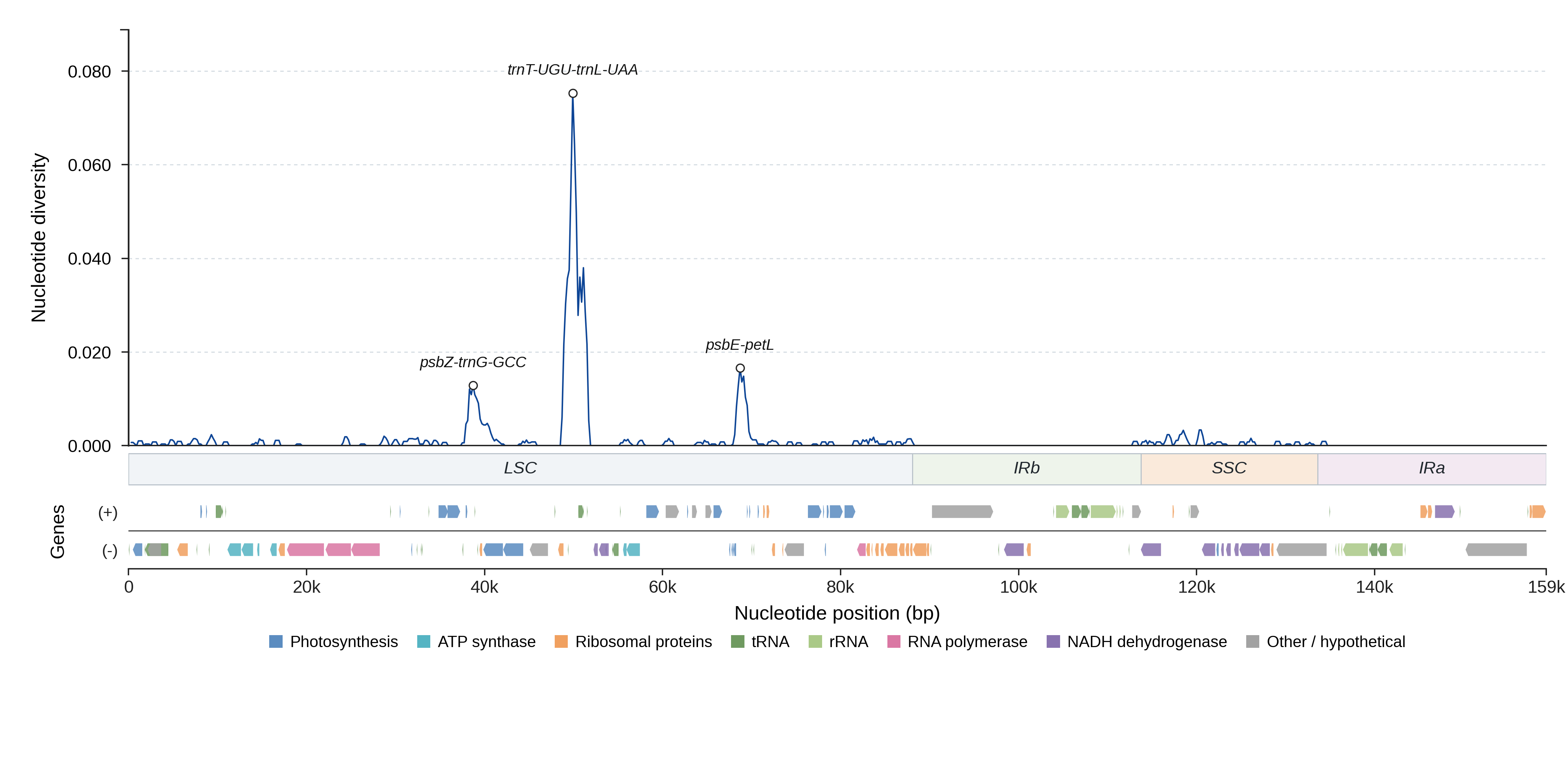 Sliding-window nucleotide diversity